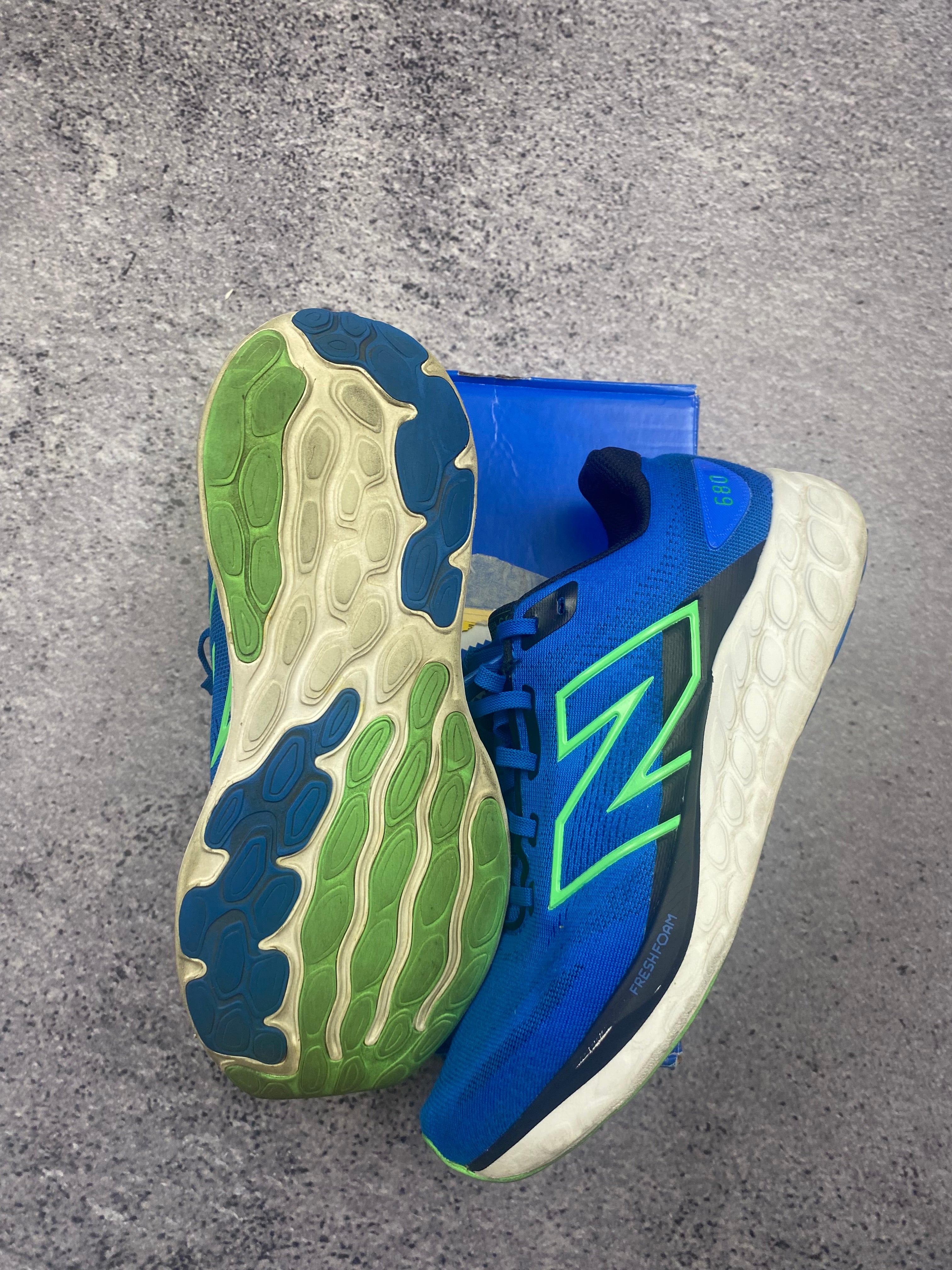 New Balance Fresh Foam 680 v8 Blue Green Running Shoes Sneakers Sport 42