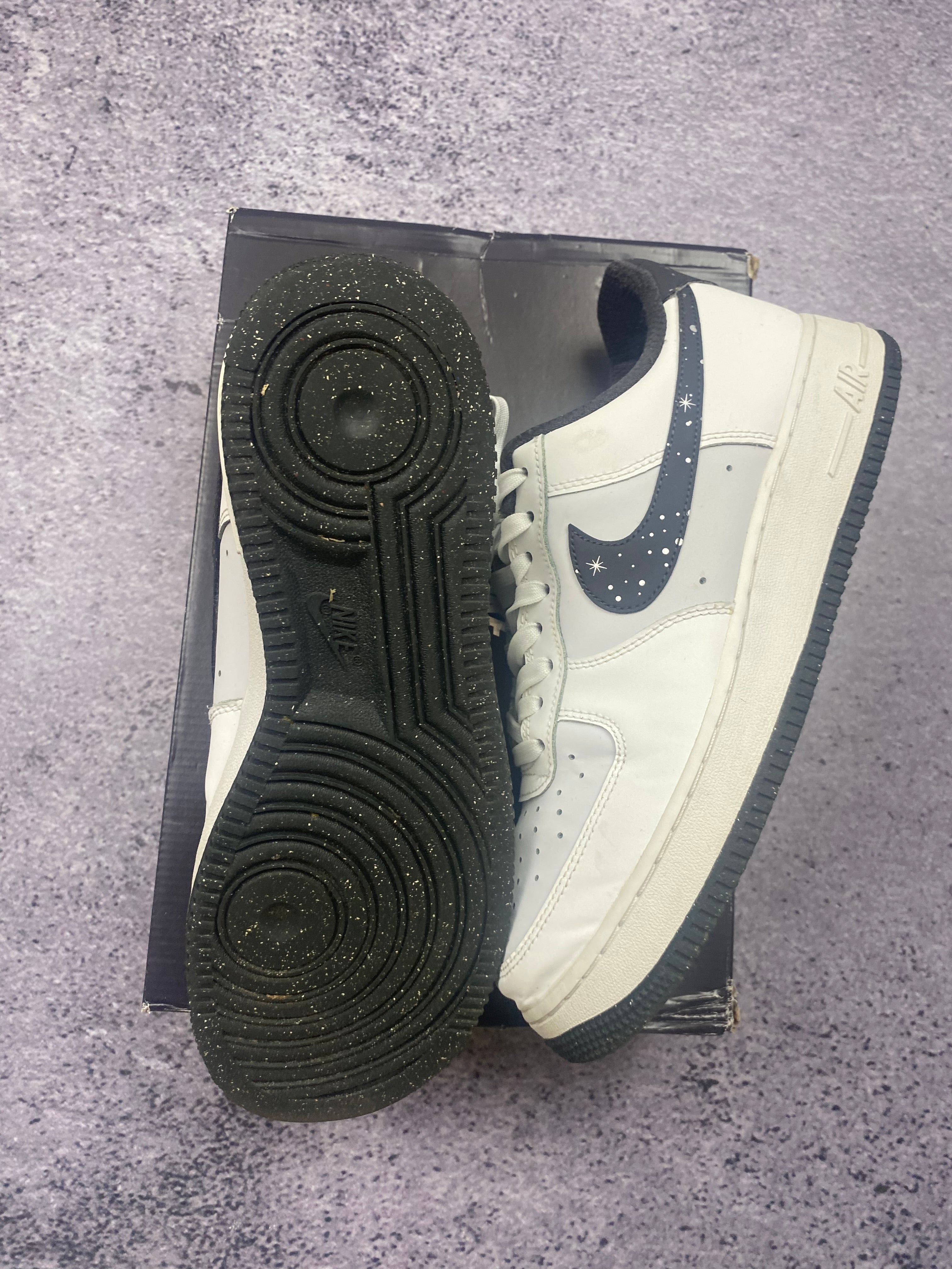 Nike Air Force 1 Low White Navy Stars Custom Sneakers Limited Edition US 9