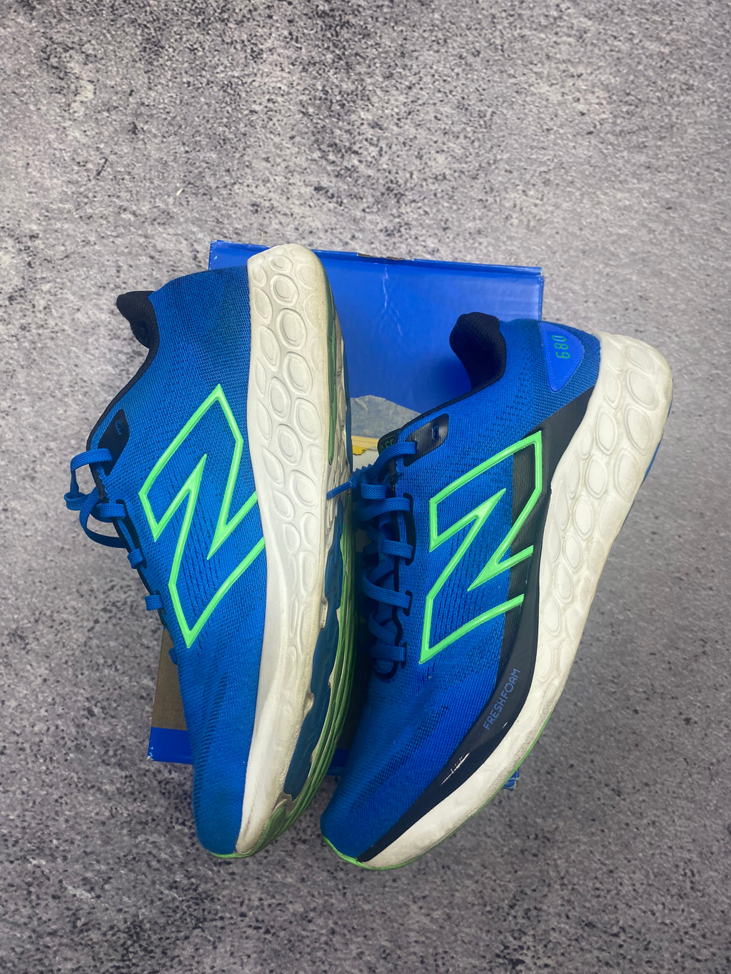 New Balance Fresh Foam 680 v8 Blue Green Running Shoes Sneakers Sport 42
