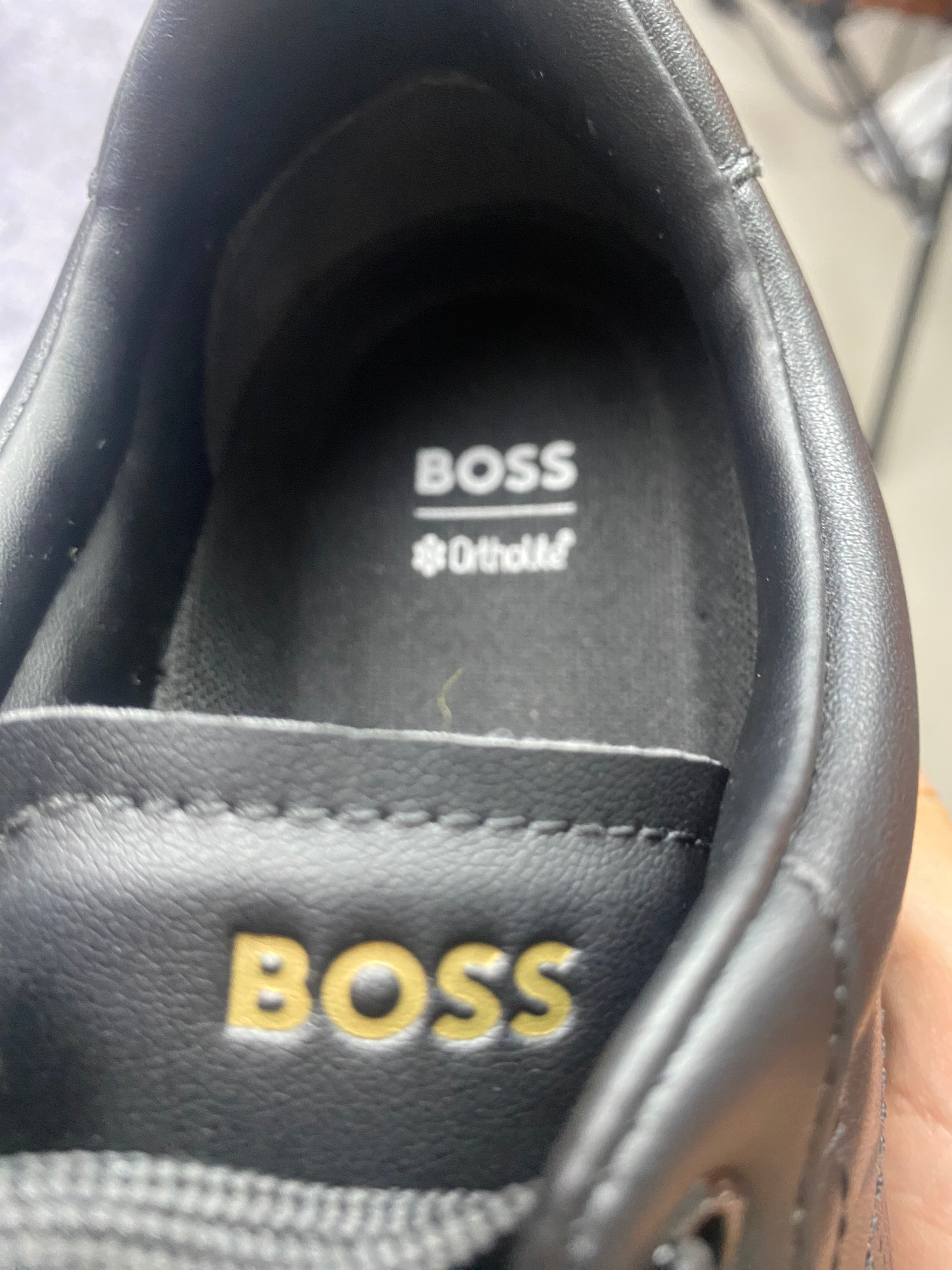Hugo Boss Black Leather Lifestyle Sneakers Premium Designer Casual Shoes EU 40 New