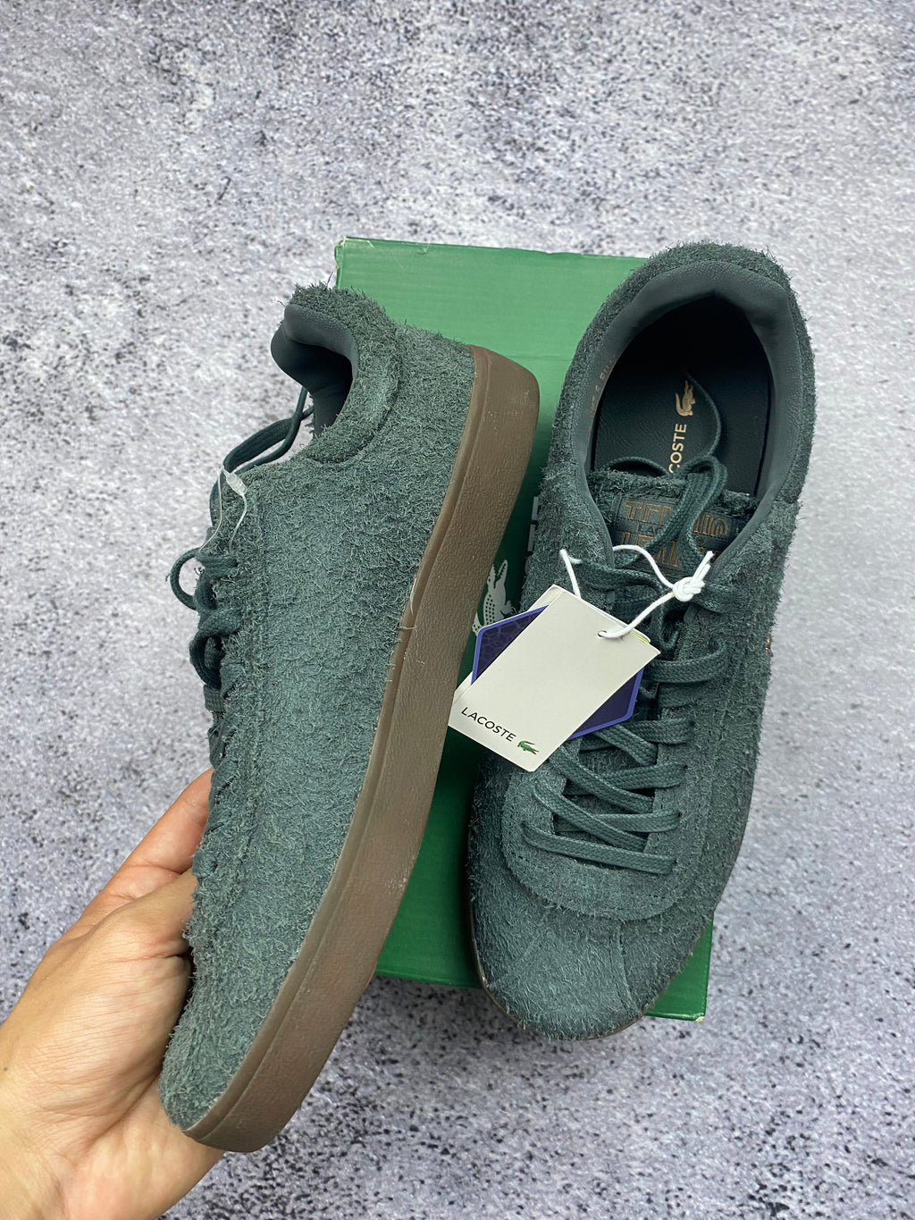 Lacoste green suede sneakers size 41