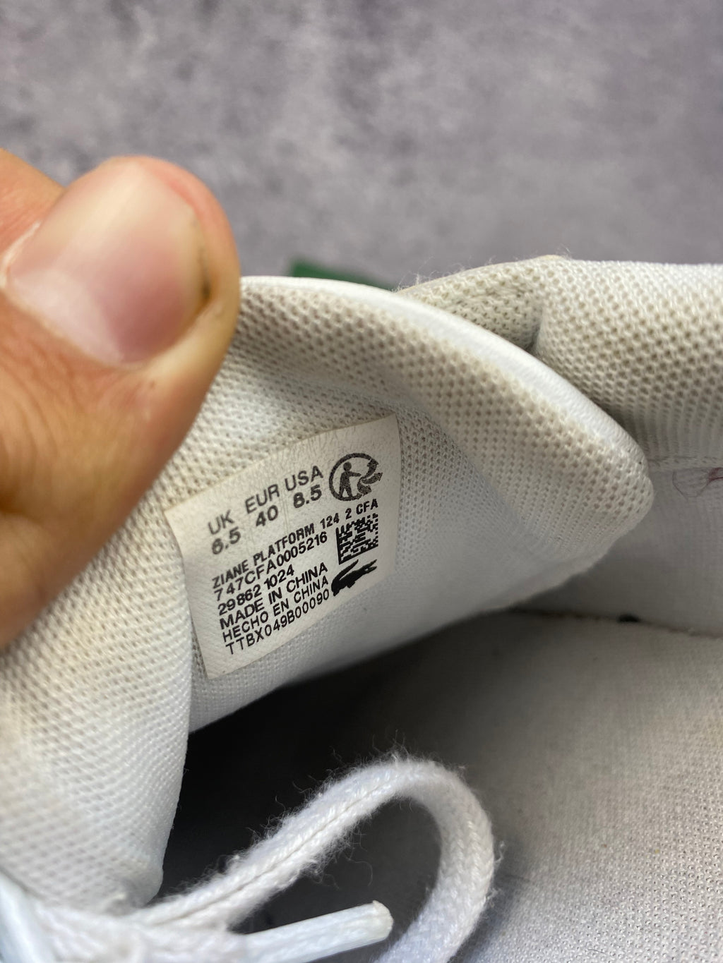 Lacoste white platform sneakers size 40