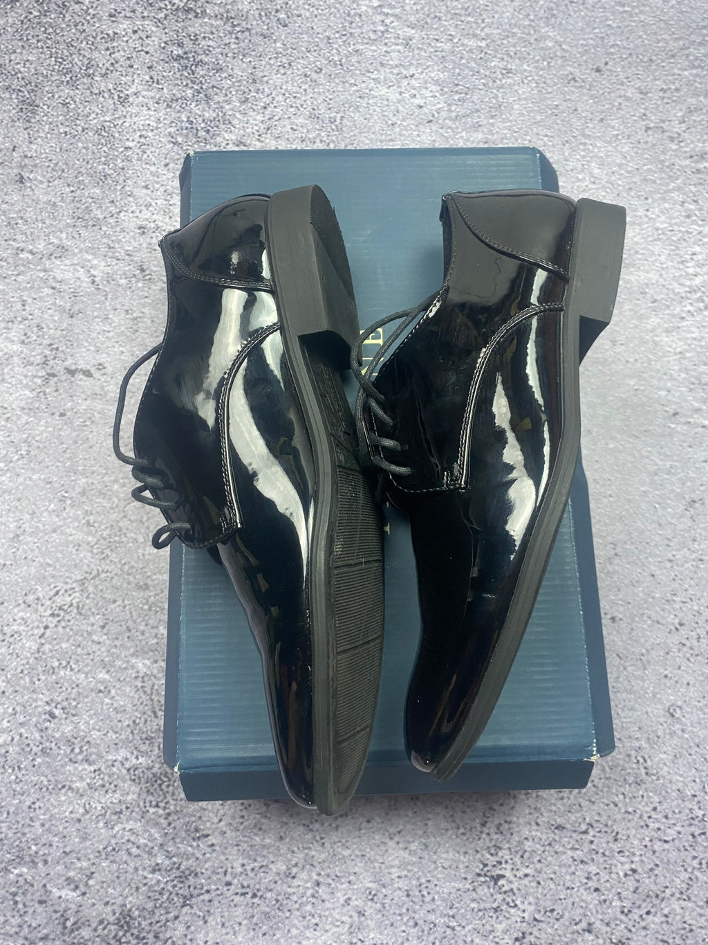 Pier One Patent Leather Dress Boots Derby Oxford Elegant Black 44