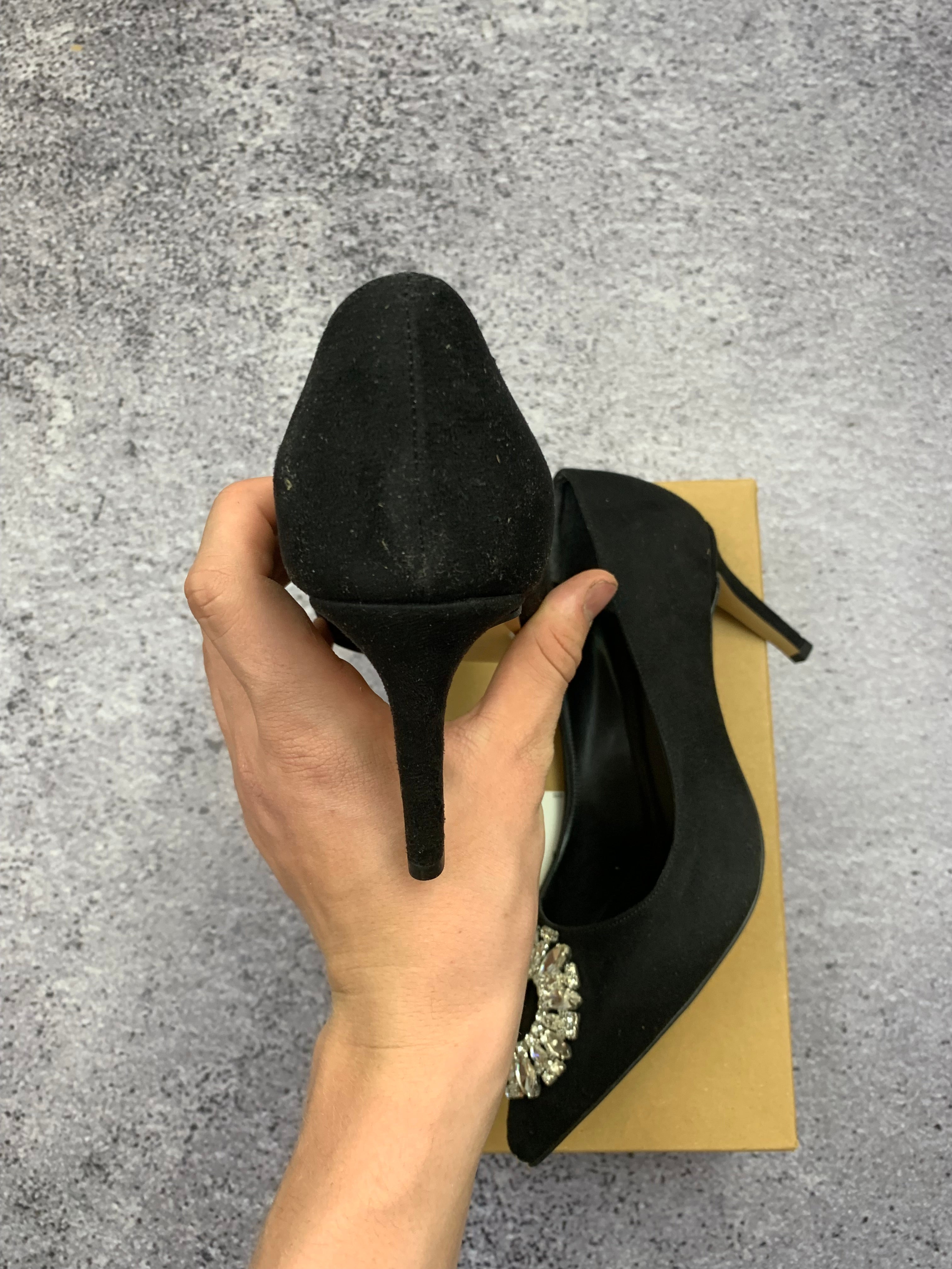 Trendyol Czółenka Szpilki z Kryształową Ozdobą Czarne Eleganckie r. 38 Nowe