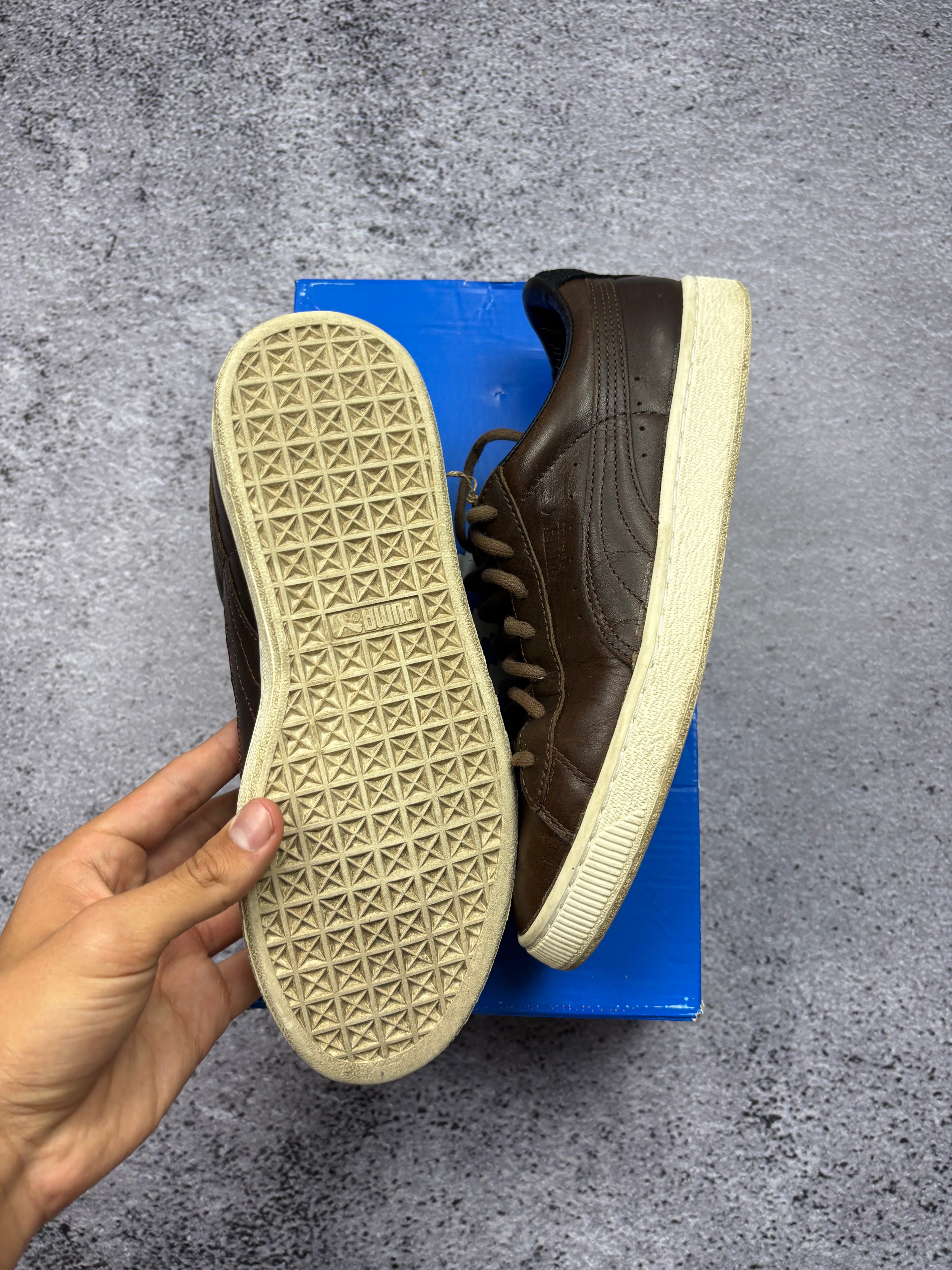 Puma Suede Classic Leather Brown Vintage Sneakers Casual Retro 40.5