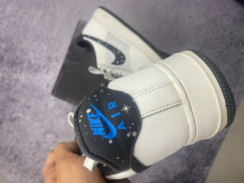 Nike Air Force 1 Low White Navy Stars Custom Sneakers Limited Edition US 9