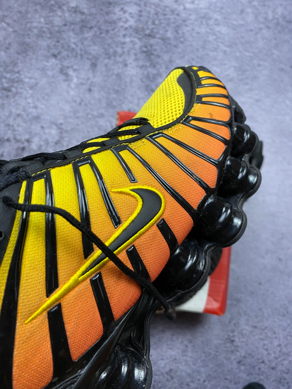 Nike Shox TL Black Orange Gradient Running Sneakers 44