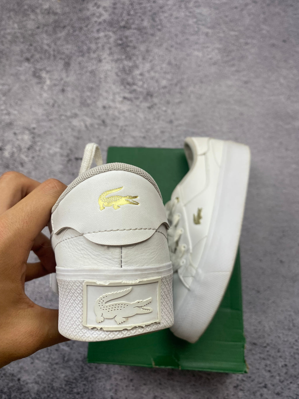 Lacoste white platform sneakers size 40