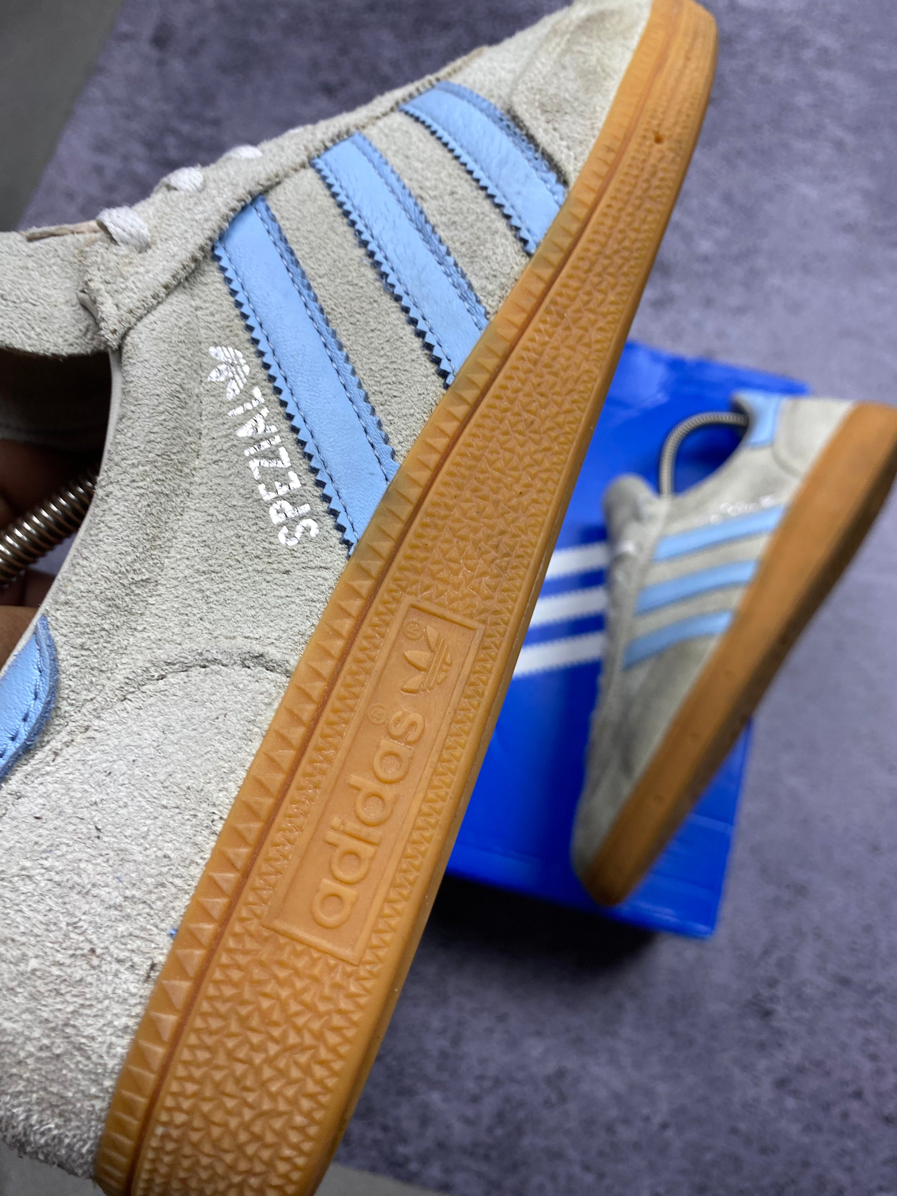 Adidas Samba OG Suede Cream Blue Gum Sneakers 44