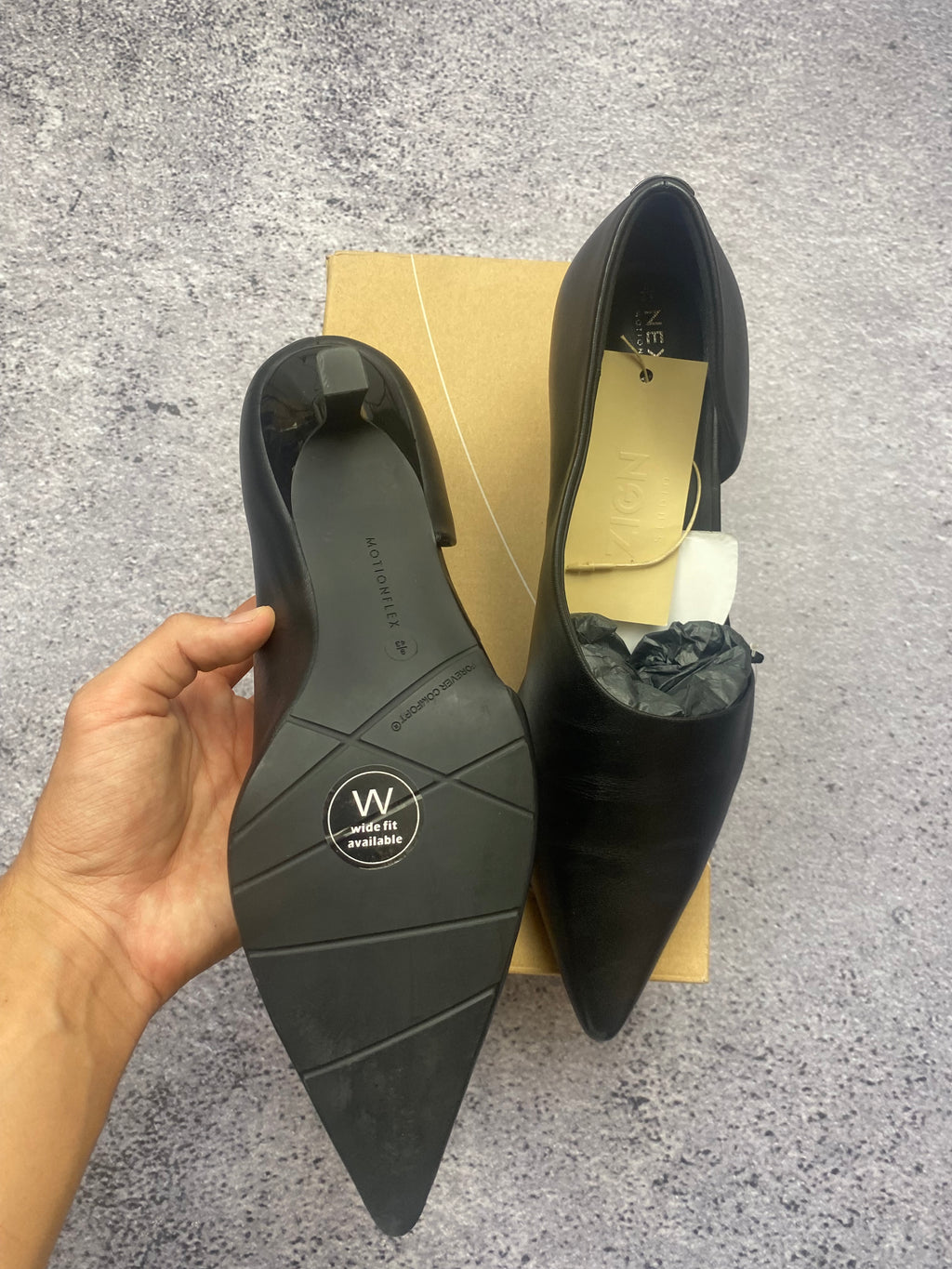 Next London Collection Elegant Pointed Leather Pumps Black Size 43