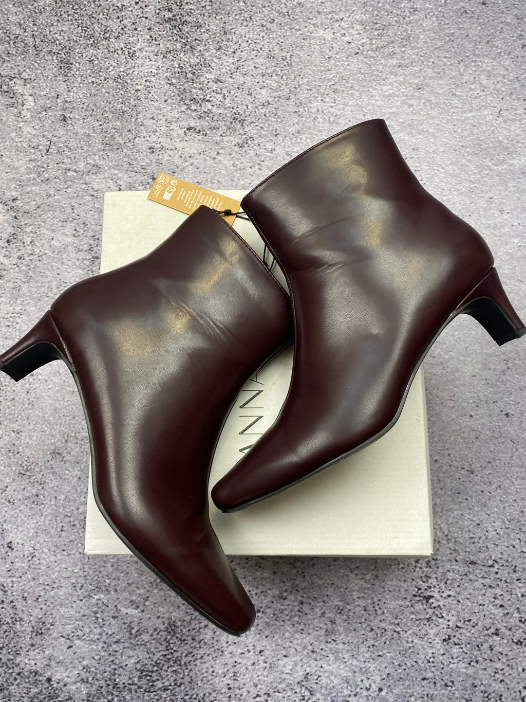 Anna Field burgundy heeled ankle boots size 41