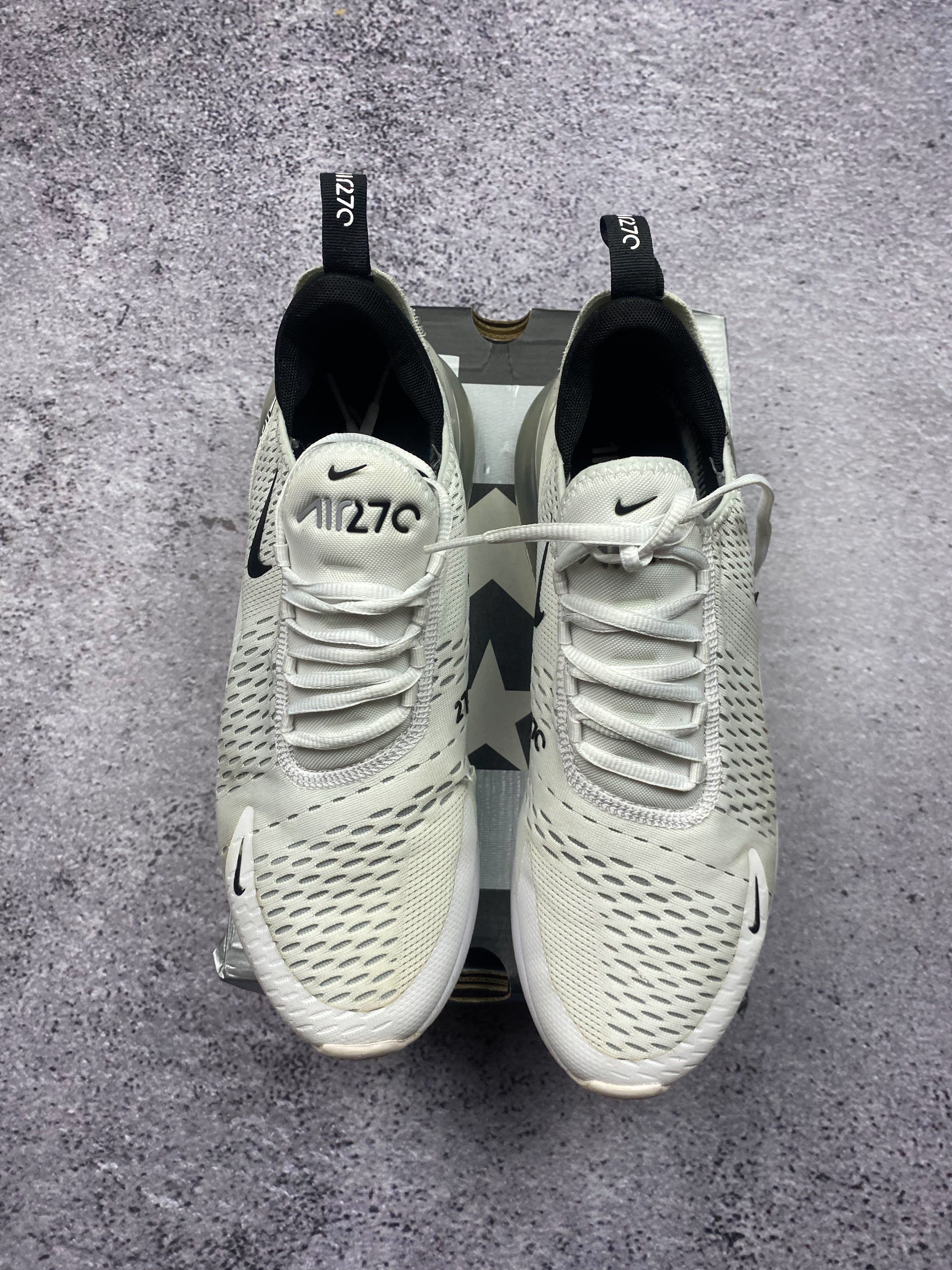 Nike Air Max 270 White Black Lifestyle Running Sneakers 44