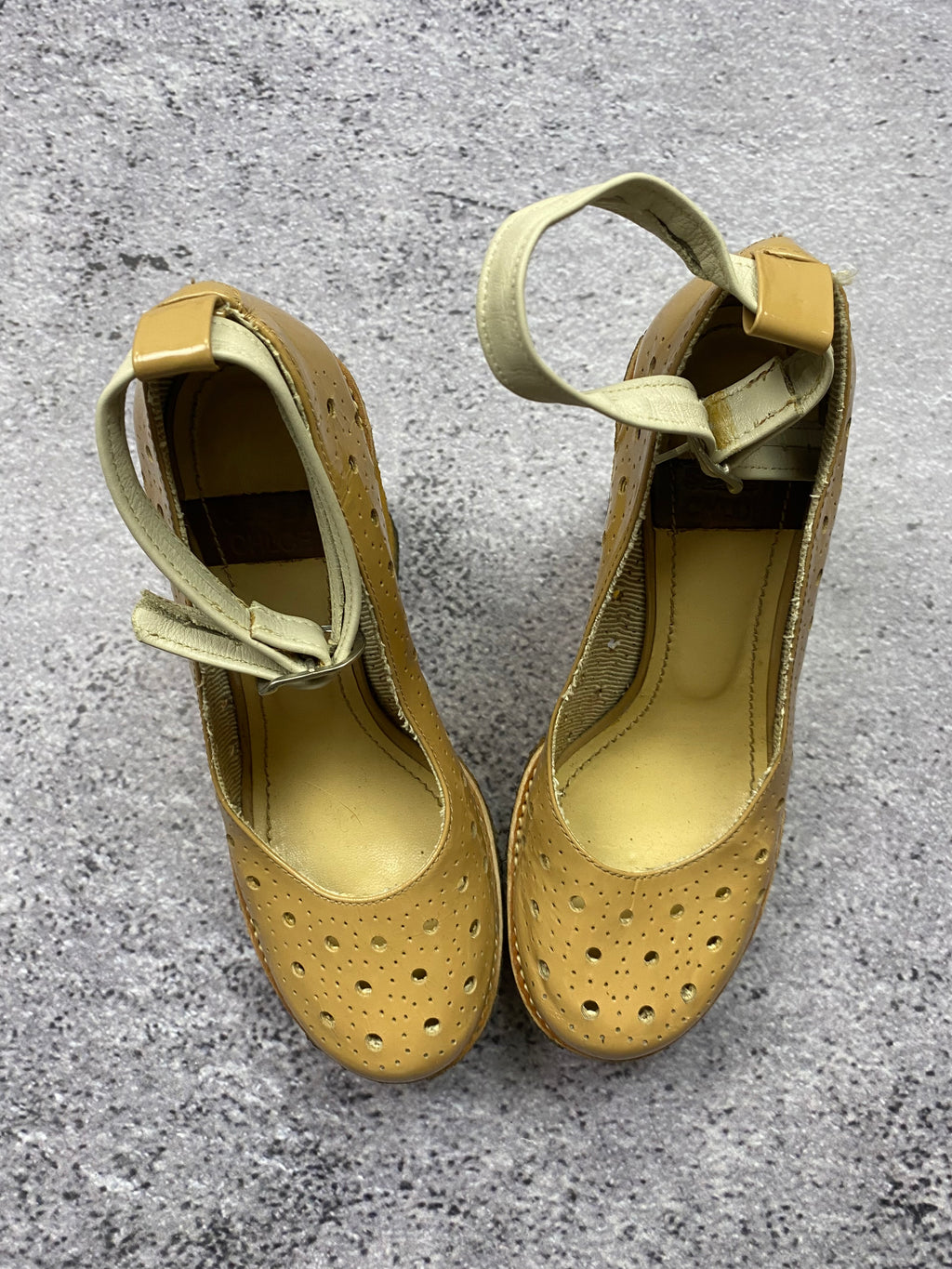 See by Chloé – skórzane baleriny na koturnie r. 37