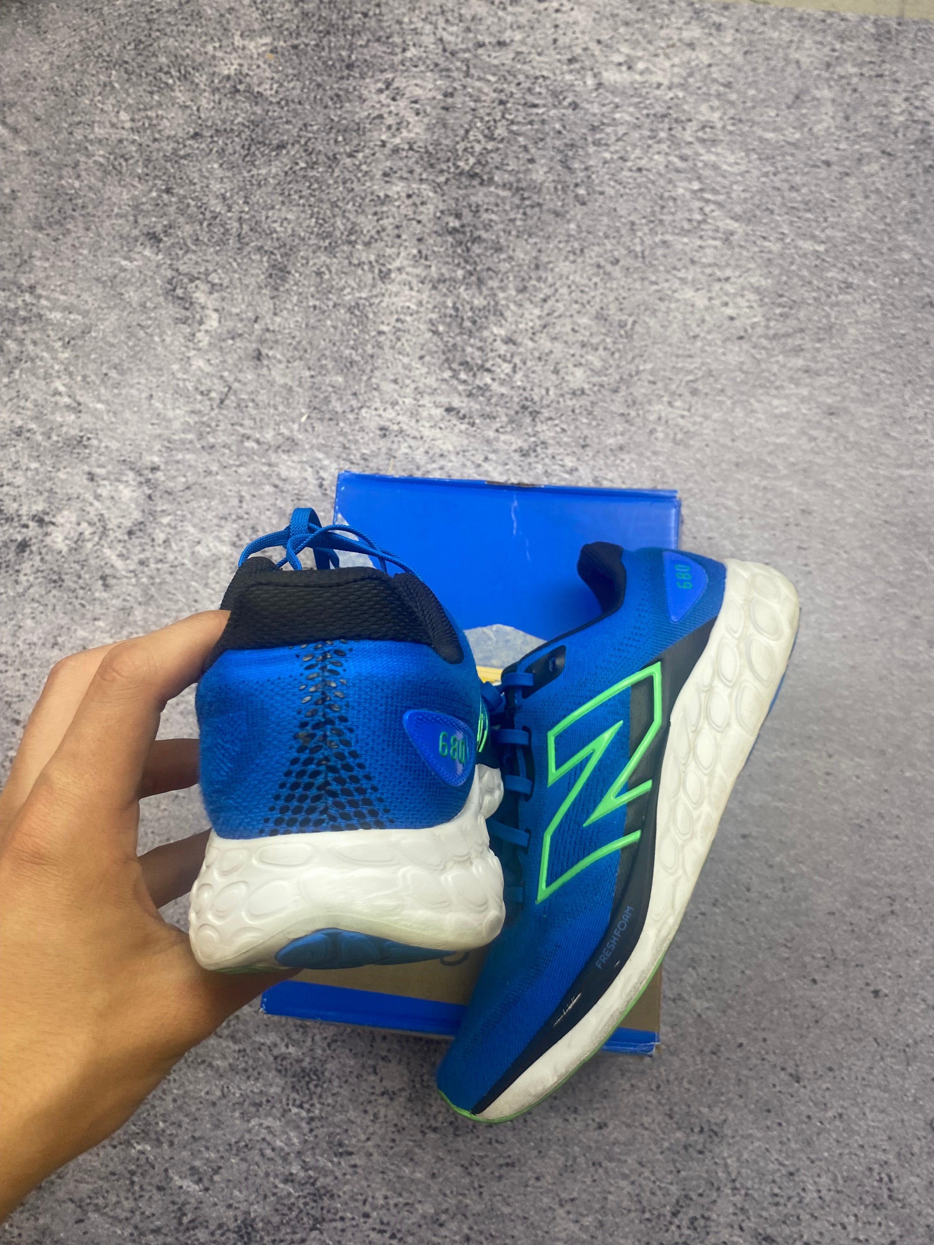 New Balance Fresh Foam 680 v8 Blue Green Running Shoes Sneakers Sport 42