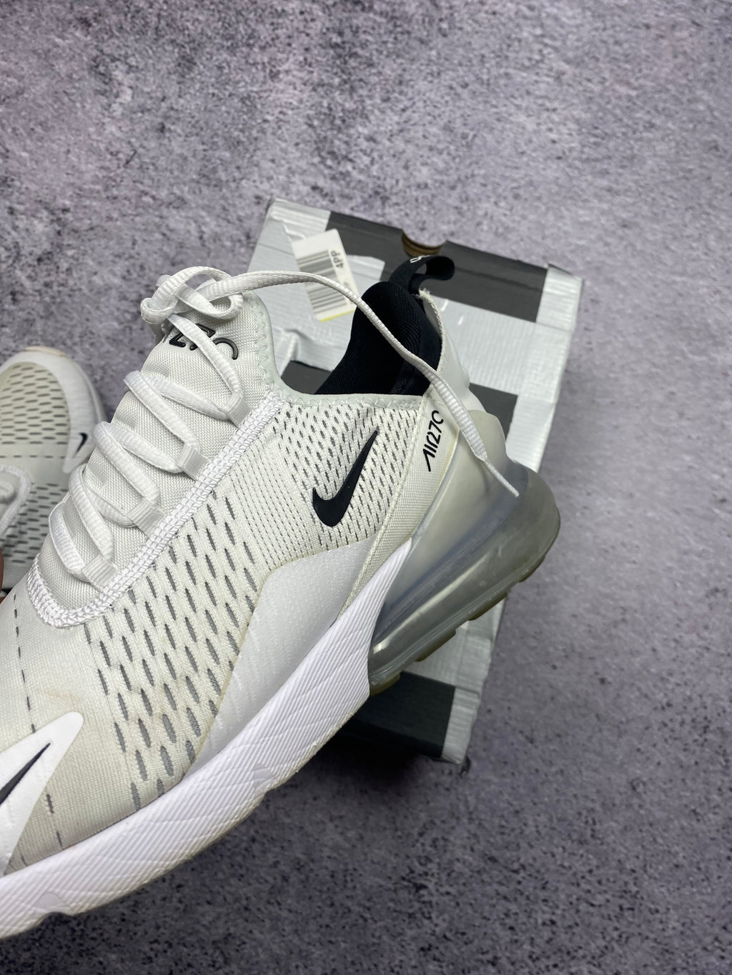 Nike Air Max 270 White Black Lifestyle Running Sneakers 44