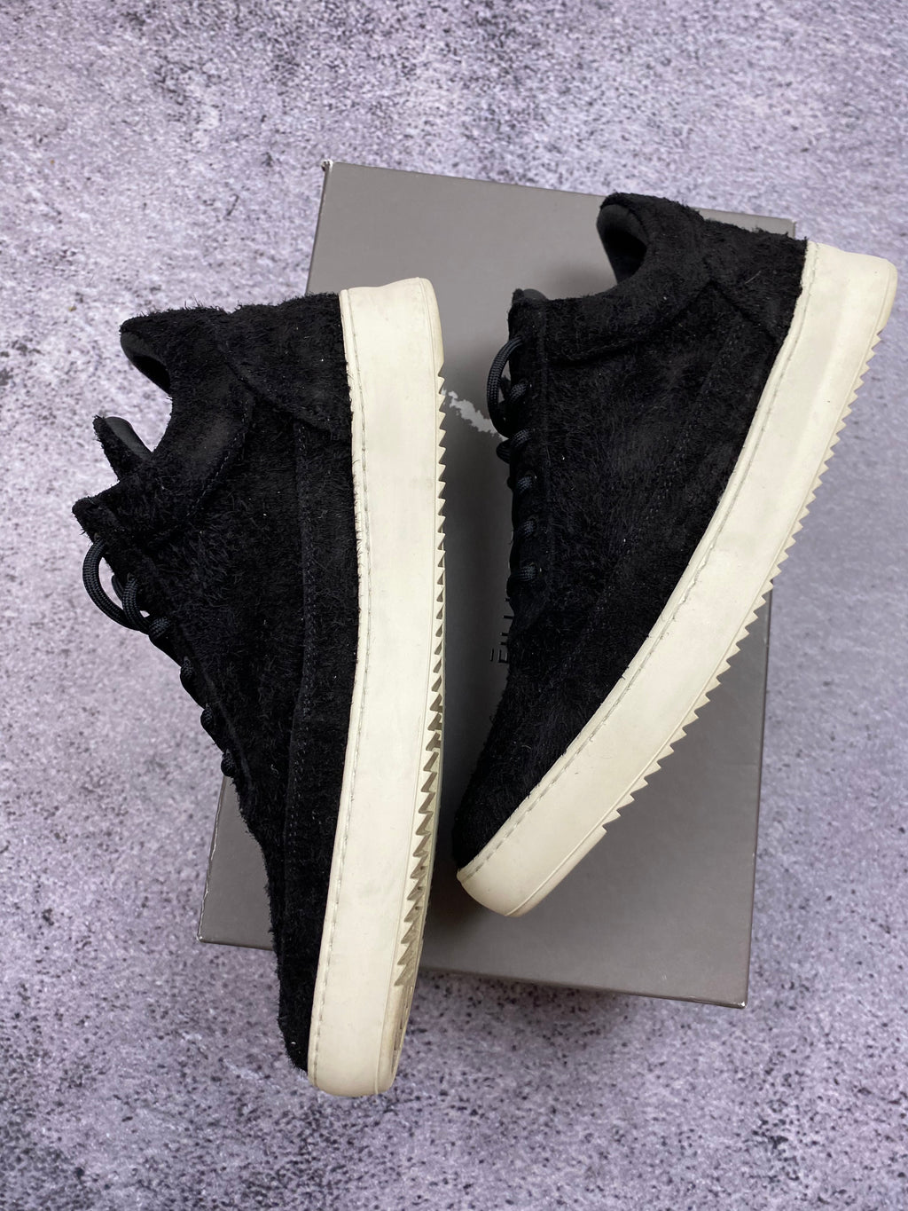 Filling Pieces Low Top Fuzz Black - premium leather sneakers size 42
