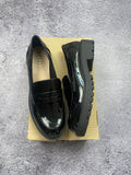Lipsy London Patent Leather Chunky Loafers Black Platform Penny Shoes EU 40