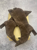 Next Knee High Suede Boots Brown Pointed Toe Block Heel Premium 43