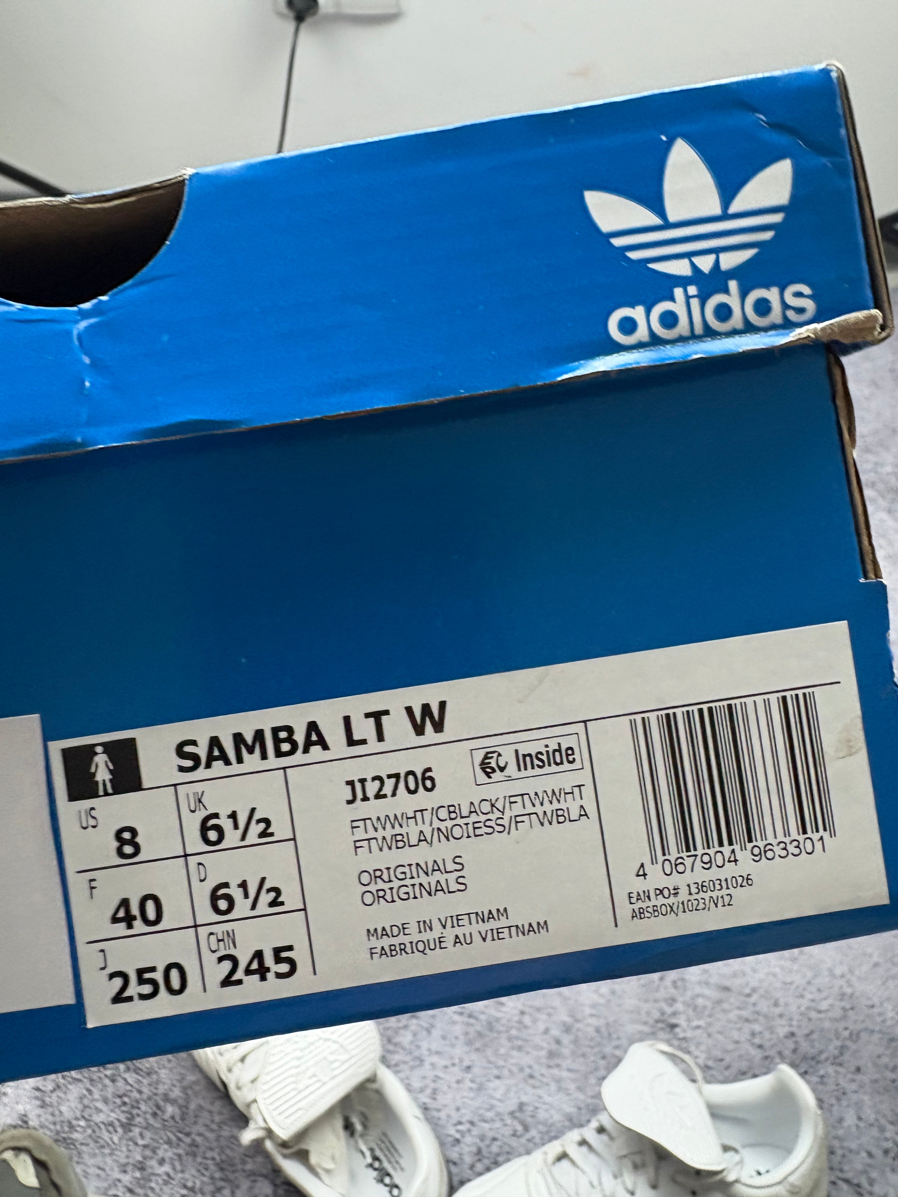 Adidas Samba Classic White Black Leather Indoor Football Sneakers Retro New 40