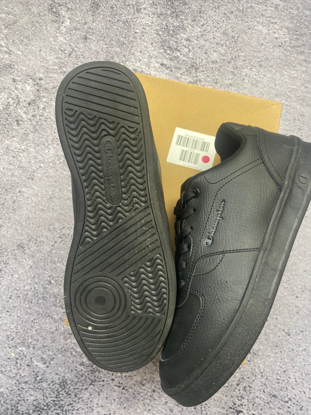 Champion Low Cut Court Club Triple Black Leather Sneakers 43
