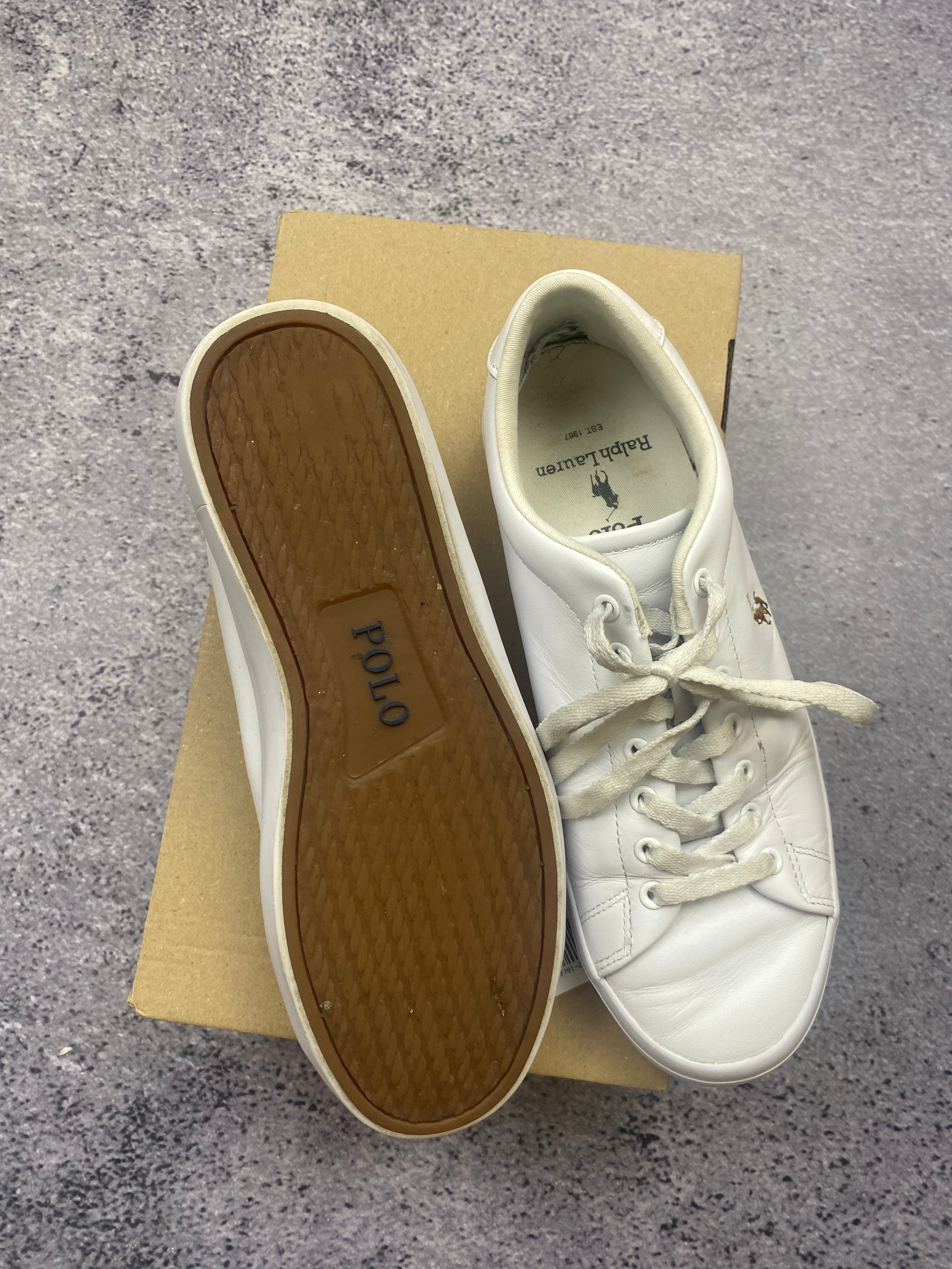 Polo Ralph Lauren Sayer Leather White Premium Leather Sneakers 41