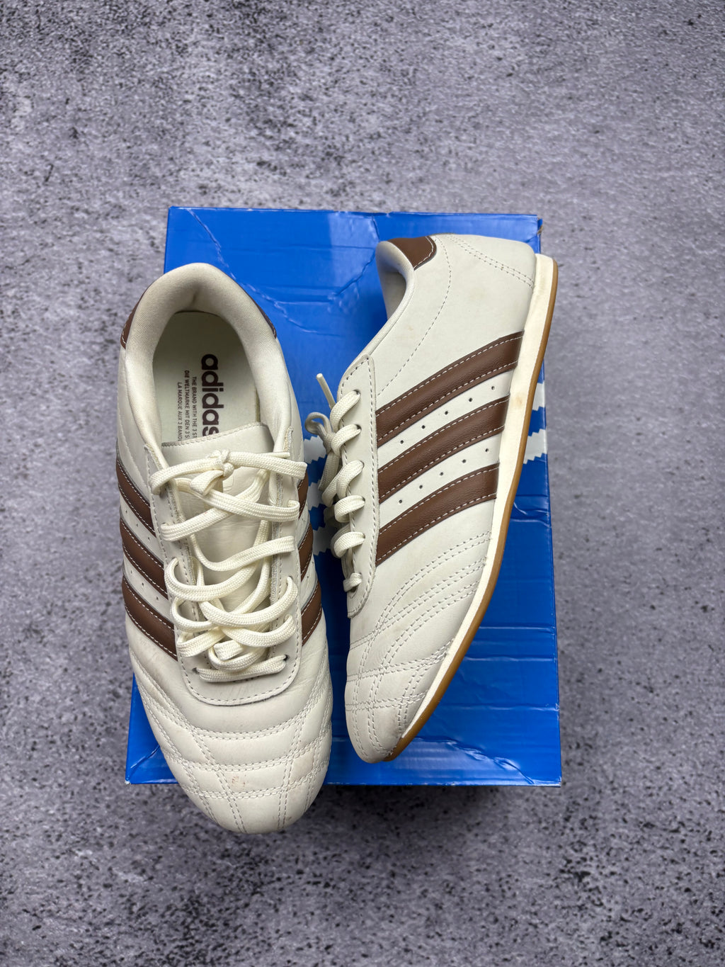 Adidas Mundial Team Cream Brown Leather Indoor Football Sneakers Retro 39 1/3