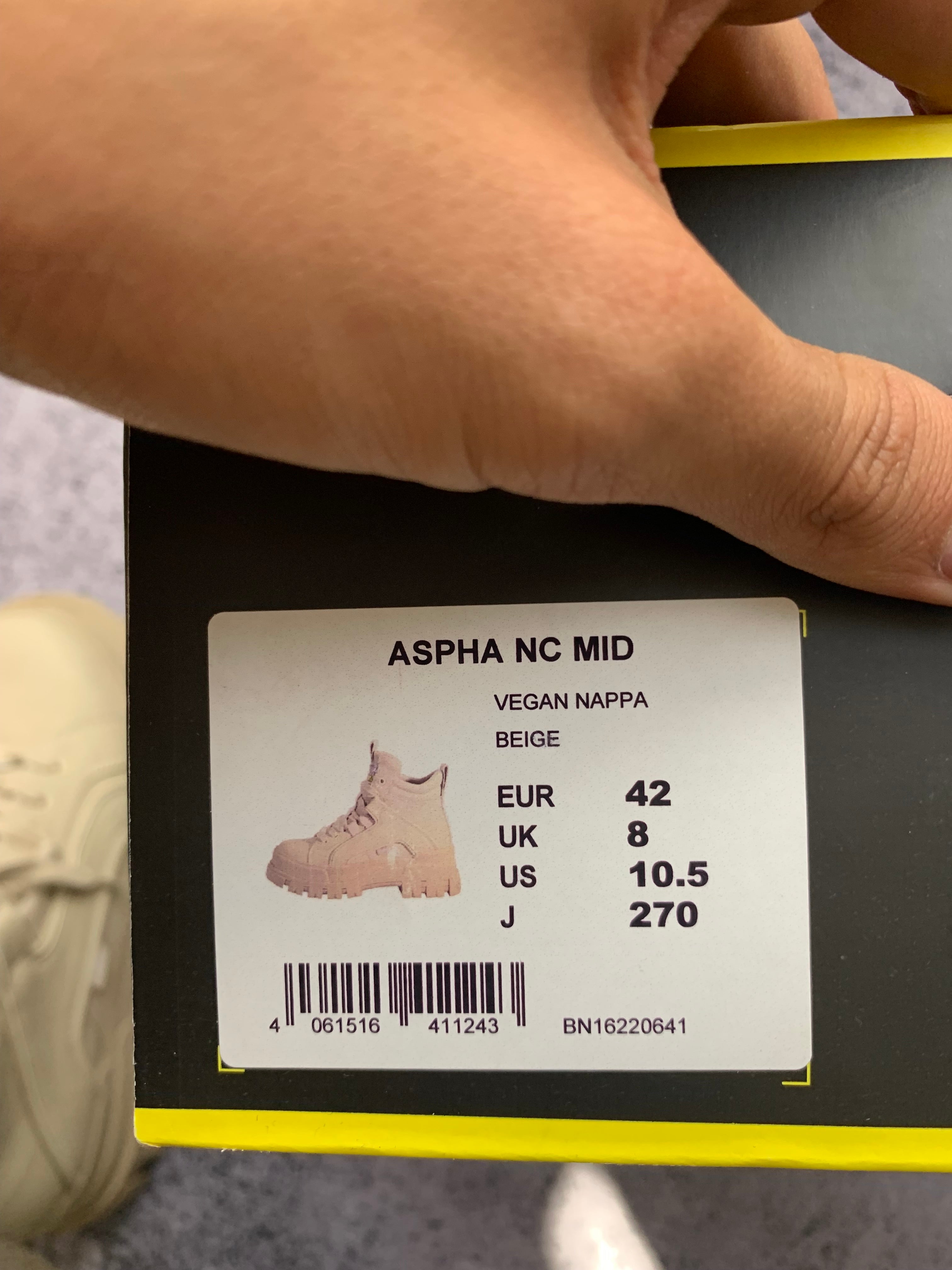 Buffalo London Aspha Mid – sneakersy platformowe r. 42 + box