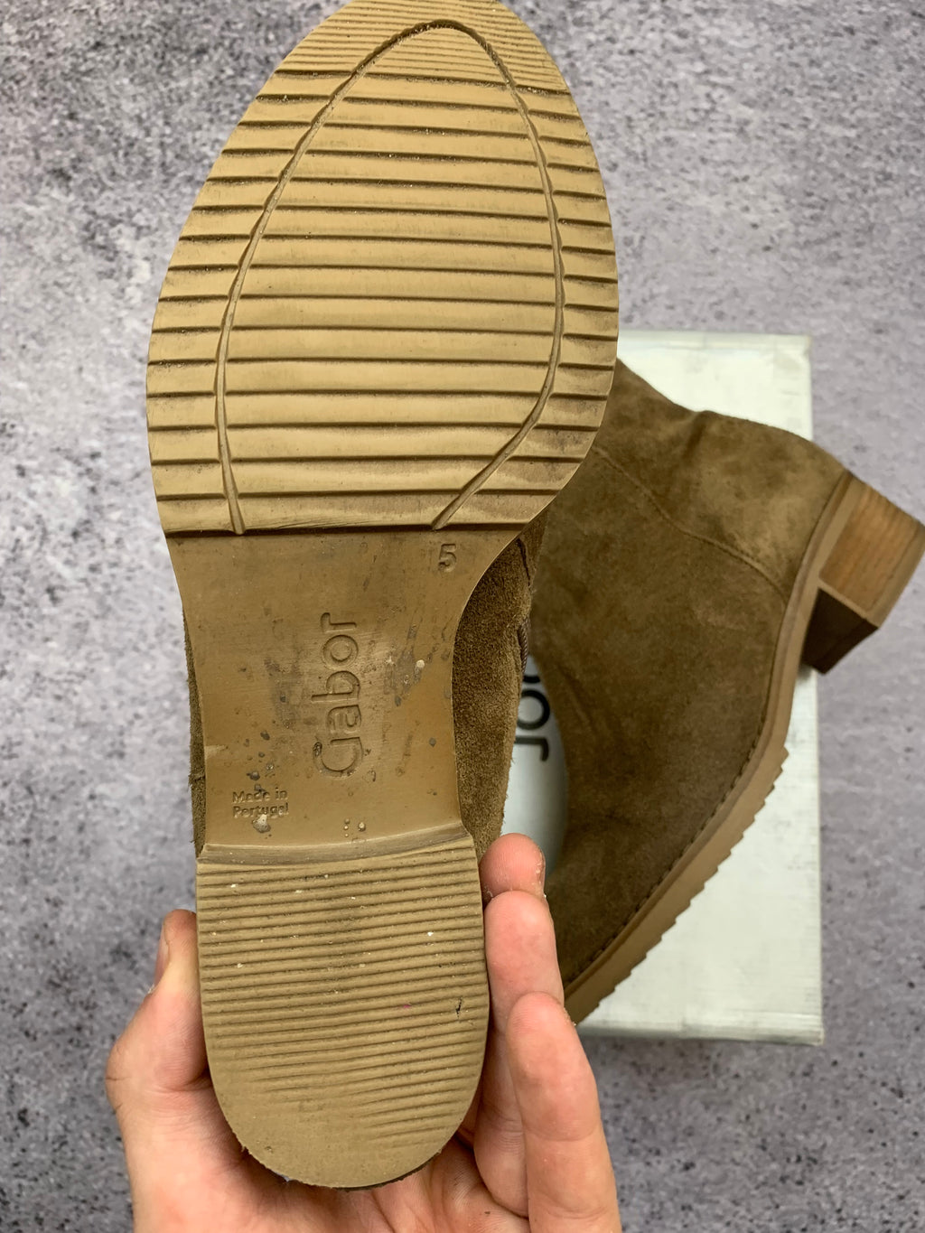 Gabor Zamszowe Botki Taupe Skórzane r. 38 Stan Bardzo Dobry + Box