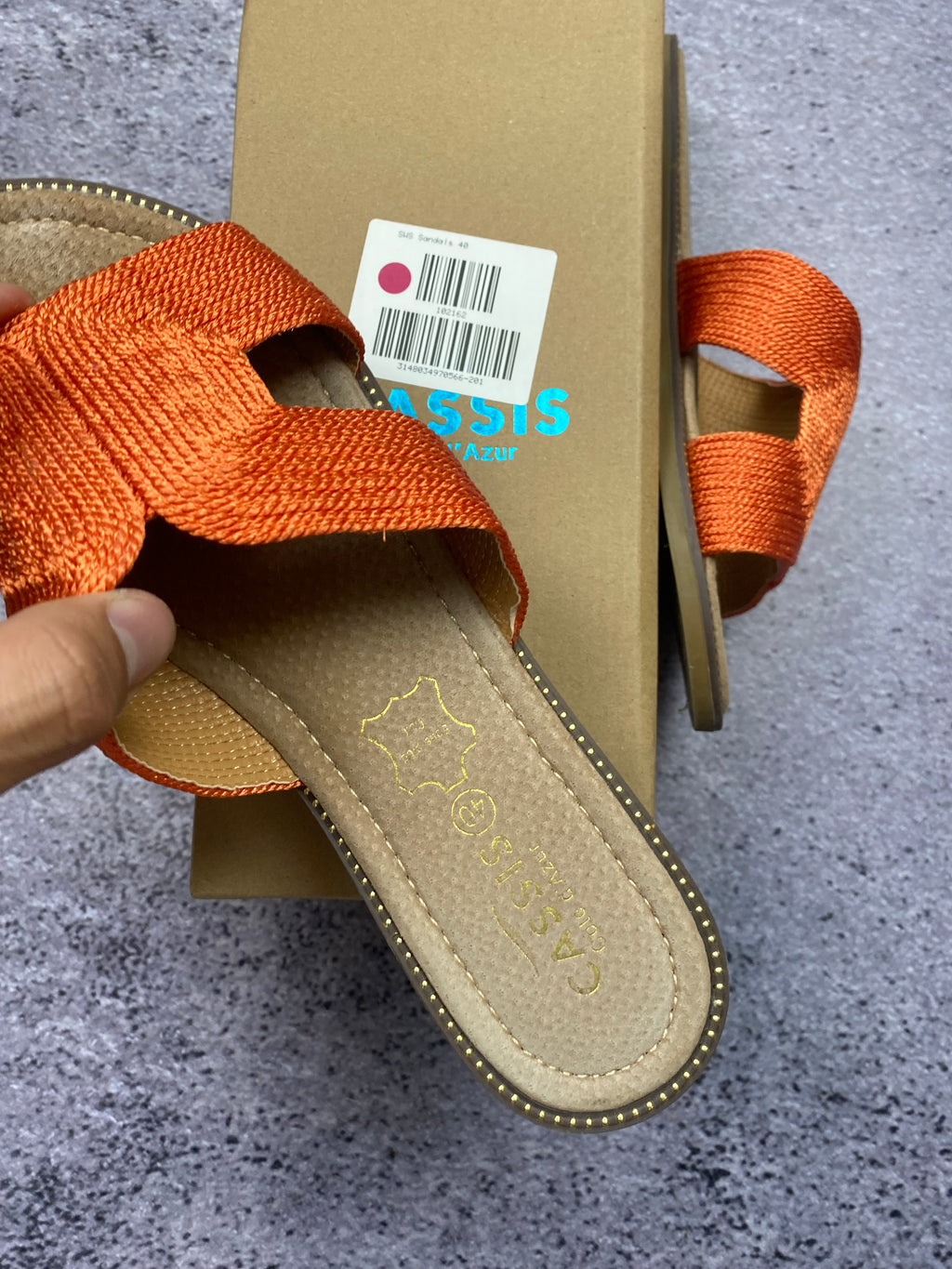 Cassis orange women's slides size 40