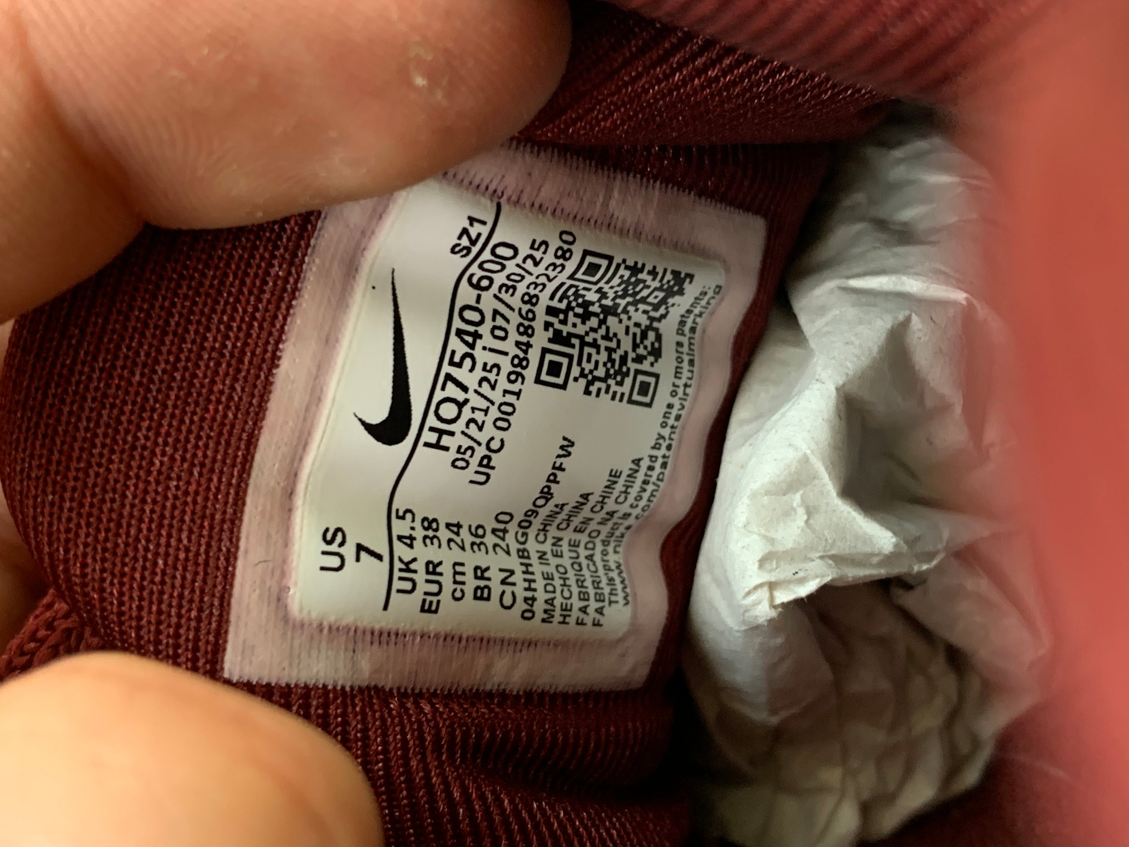 Nike Shox Z – sneakersy damskie r. 38 bordowe + box