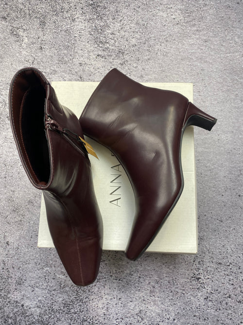 Anna Field burgundy heeled ankle boots size 41