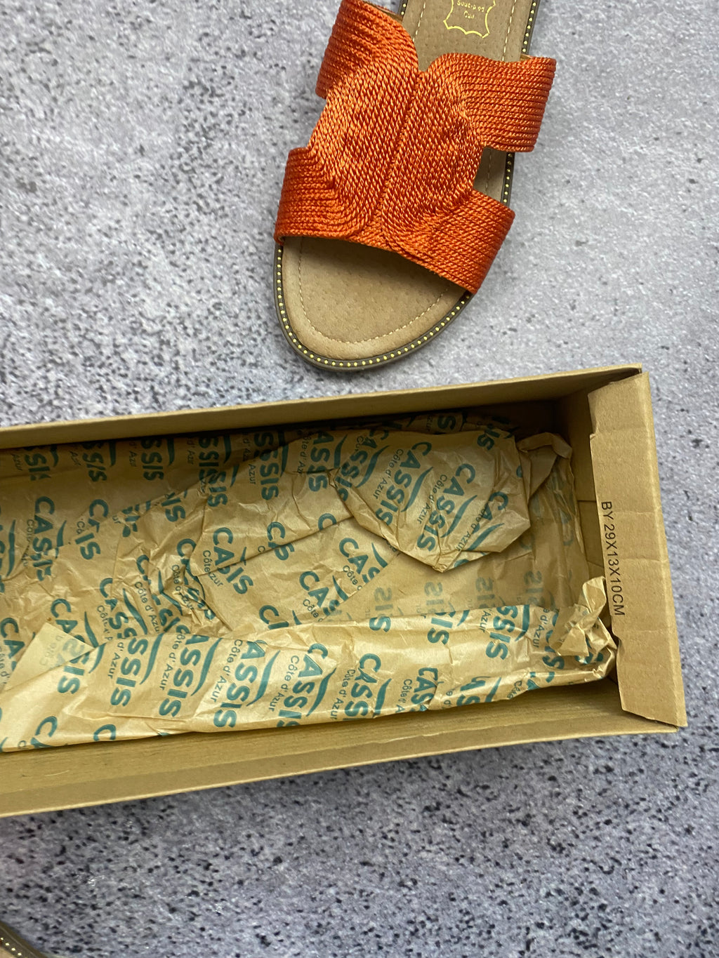 Cassis orange women's slides size 40