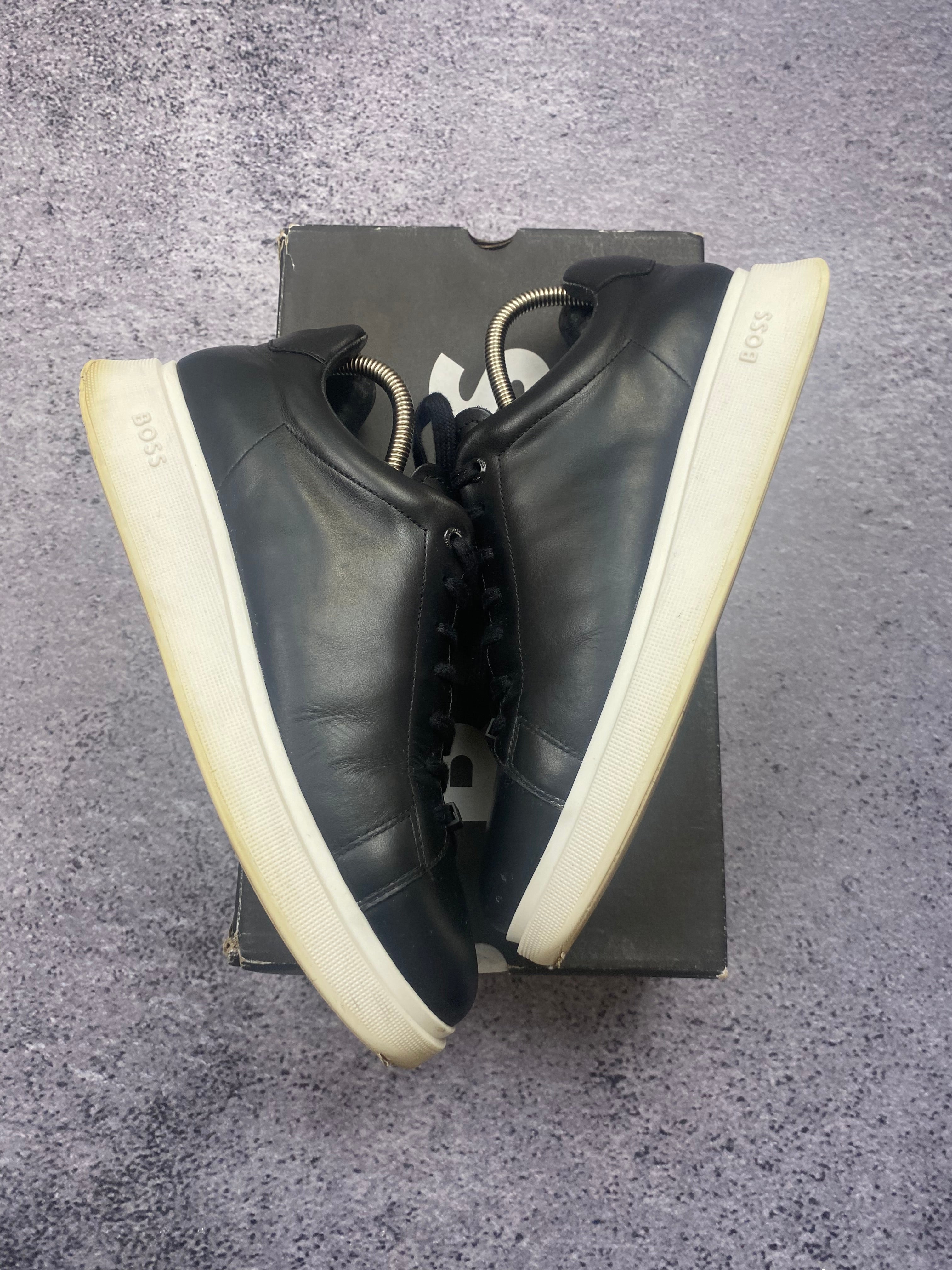 Hugo Boss Leather Cupsole Black White Premium Sneakers 43