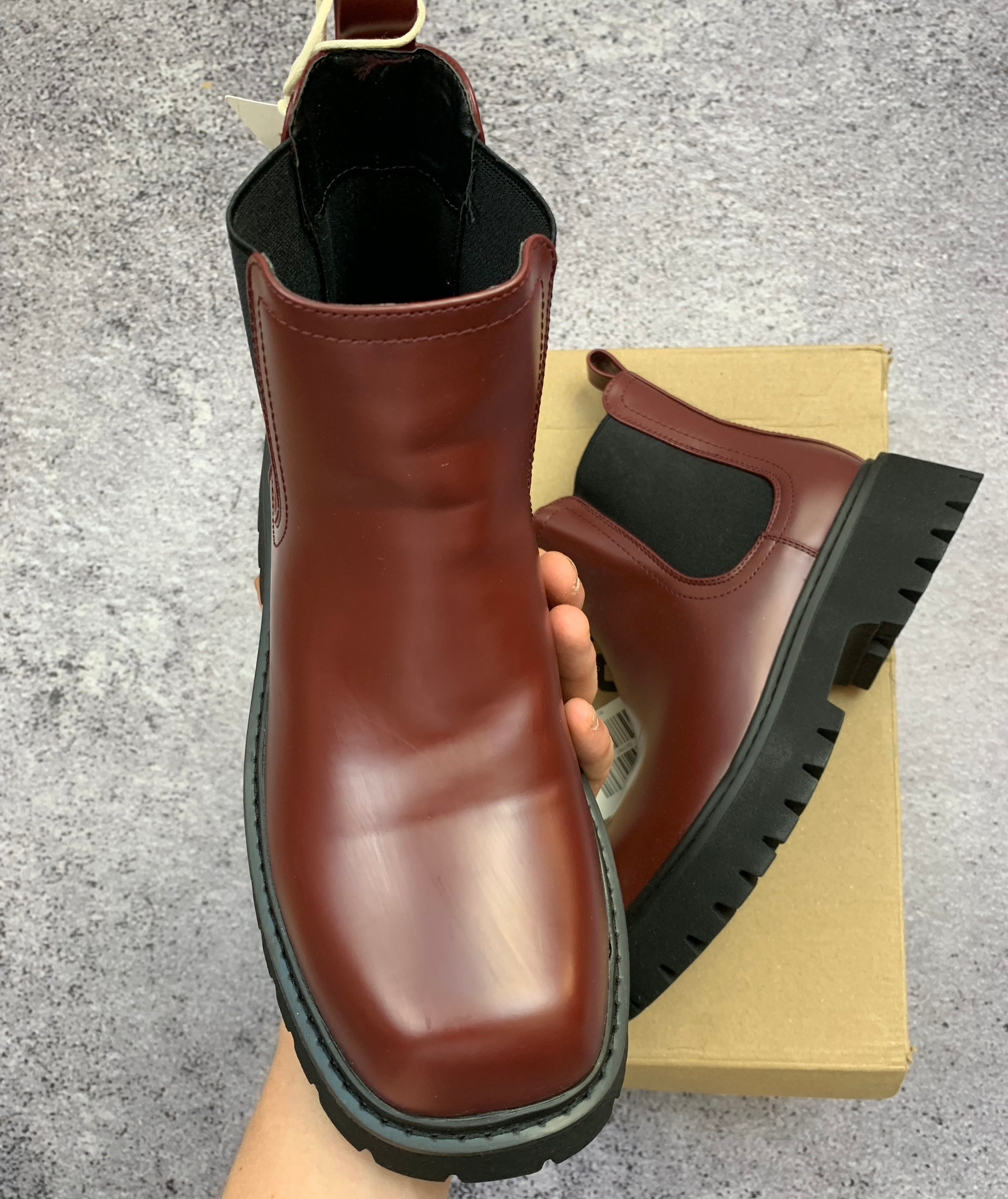YOURTURN Bordowe Botki Chelsea na Grubej Podeszwie r. 38 Nowe z Metką + Box