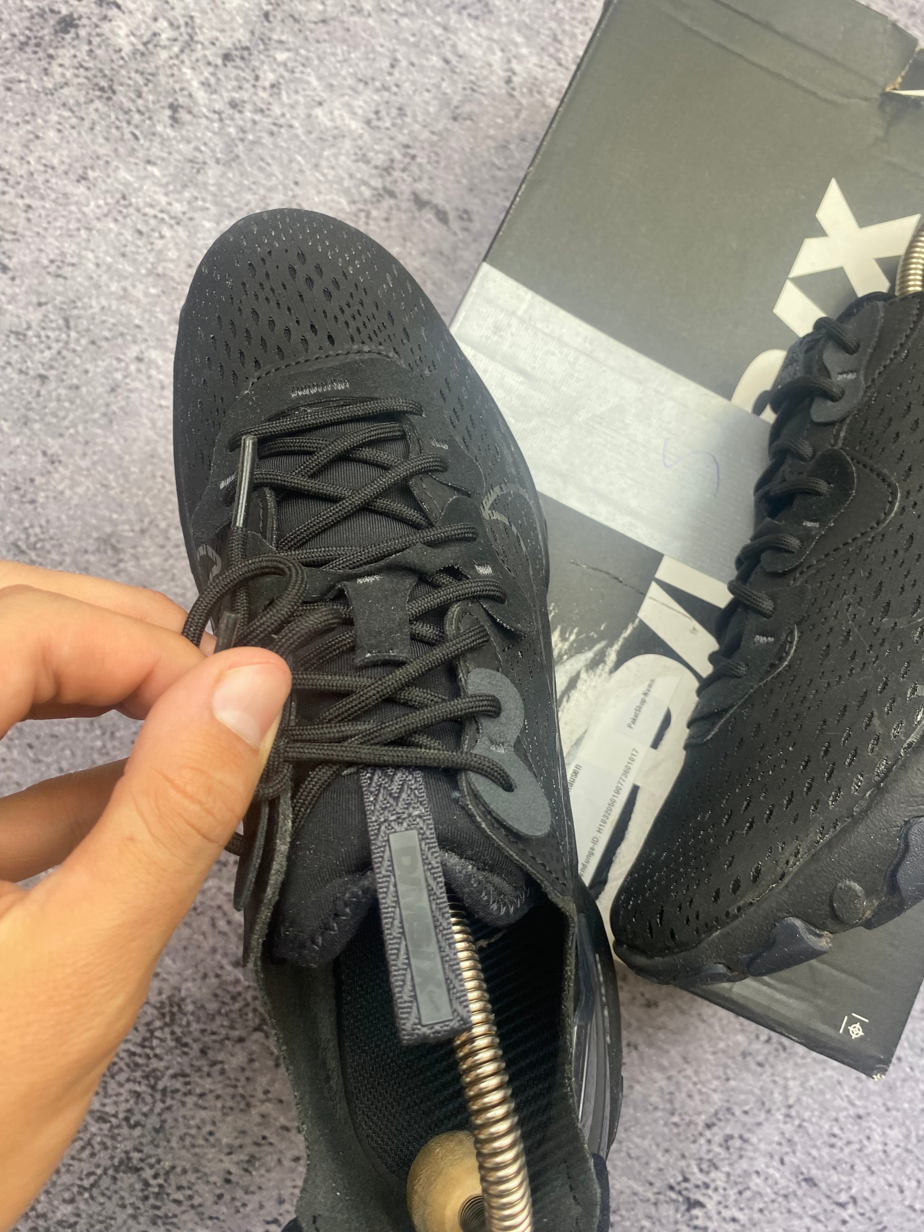 Nike React Vision Triple Black Lifestyle Running Sneakers Size 43
