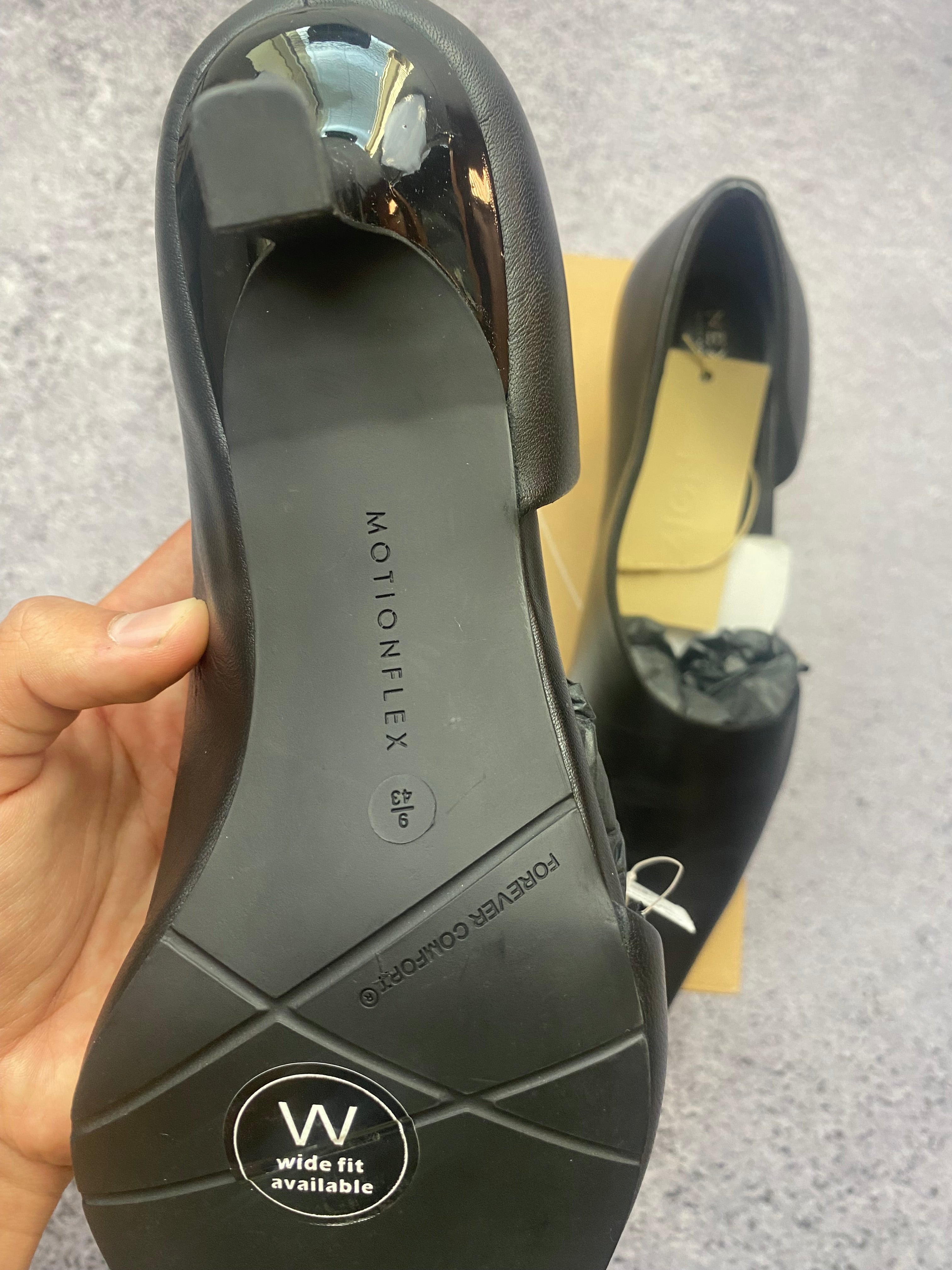 Next London Collection Elegant Pointed Leather Pumps Black Size 43