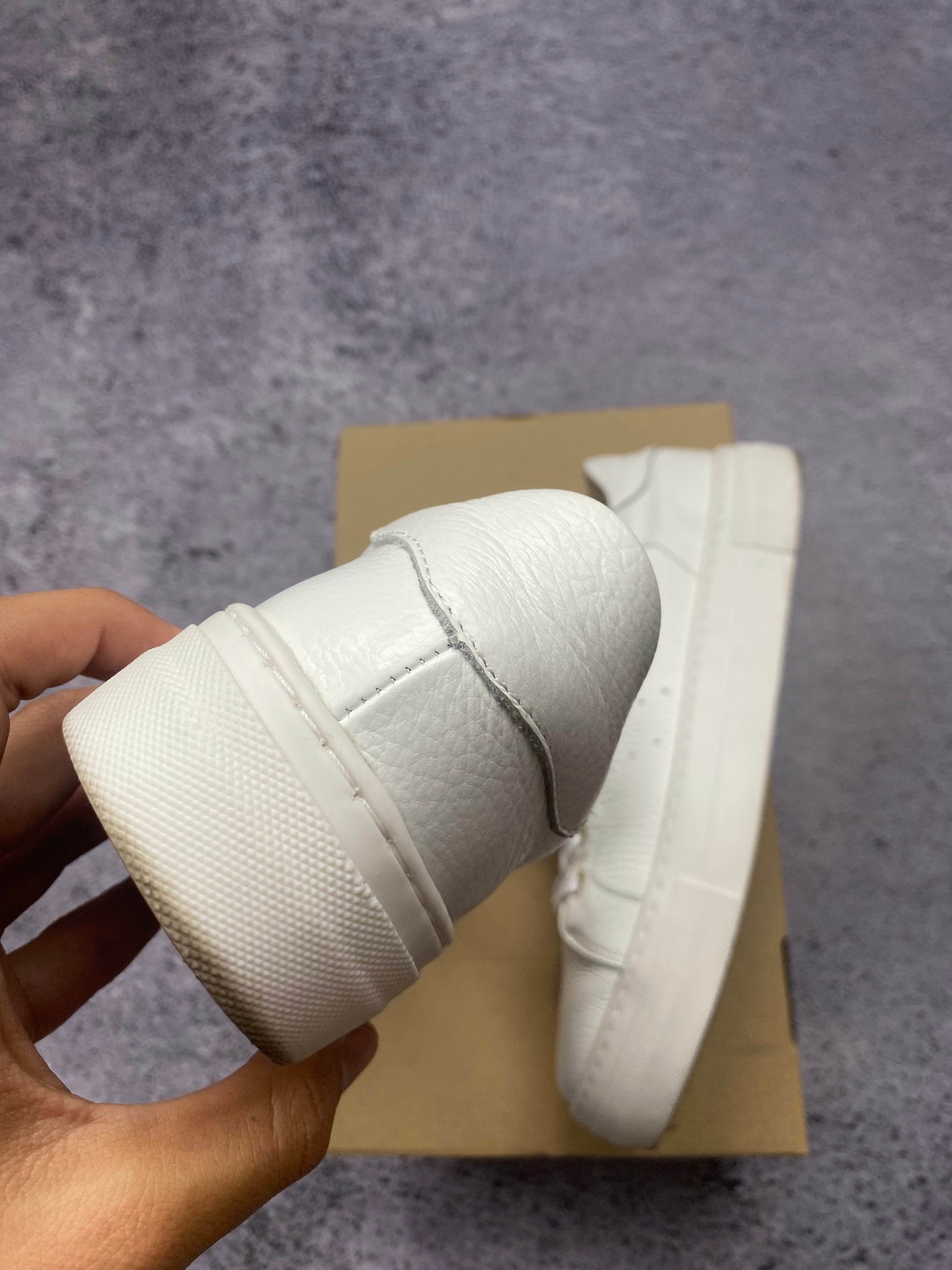 NEXT White Leather Platform Sneakers Minimalist Casual Trainers Premium UK 6.5