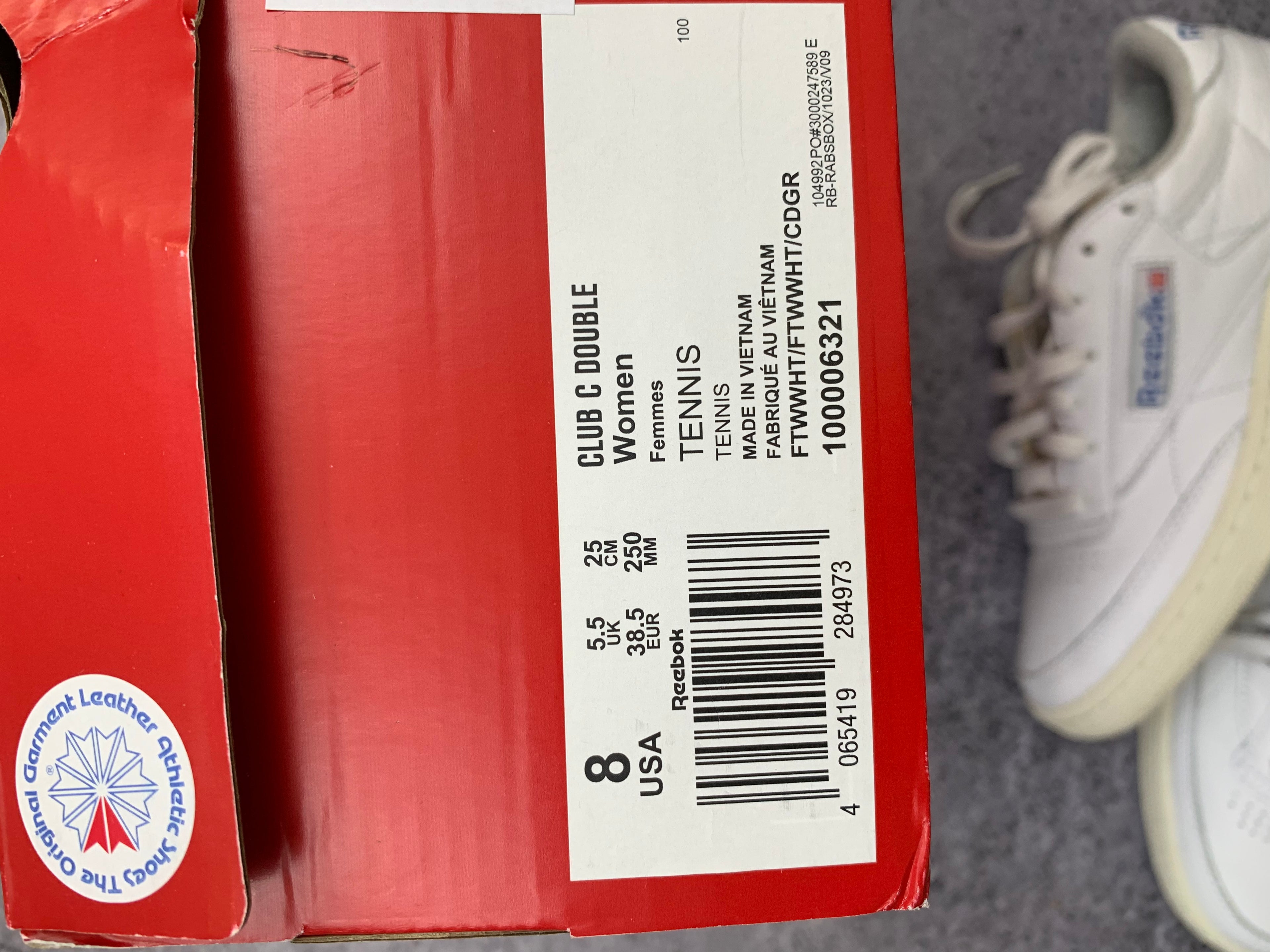 Reebok Club C Double damskie r. 38,5 białe skórzane nowe z pudełkiem