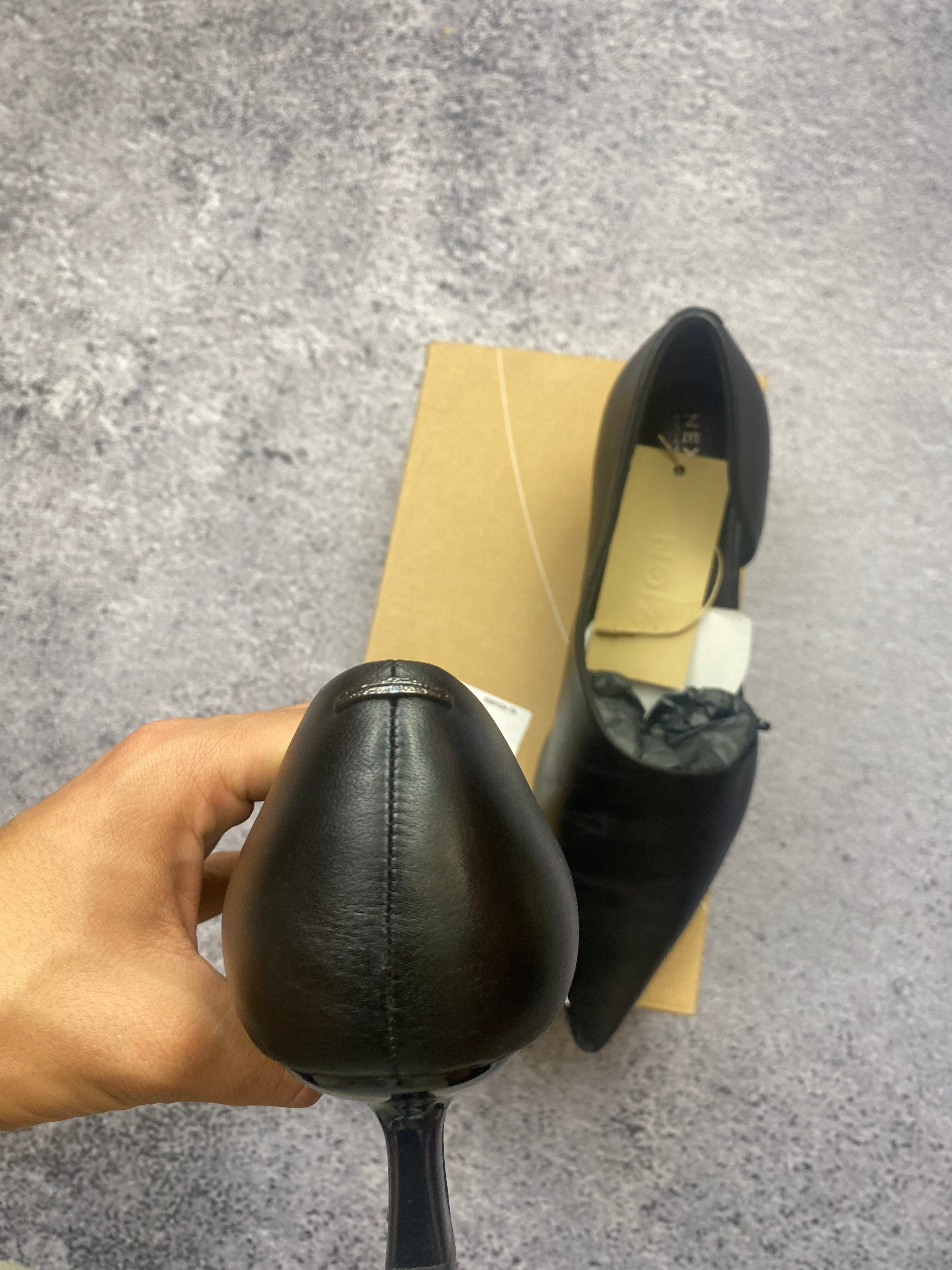 Next London Collection Elegant Pointed Leather Pumps Black Size 43