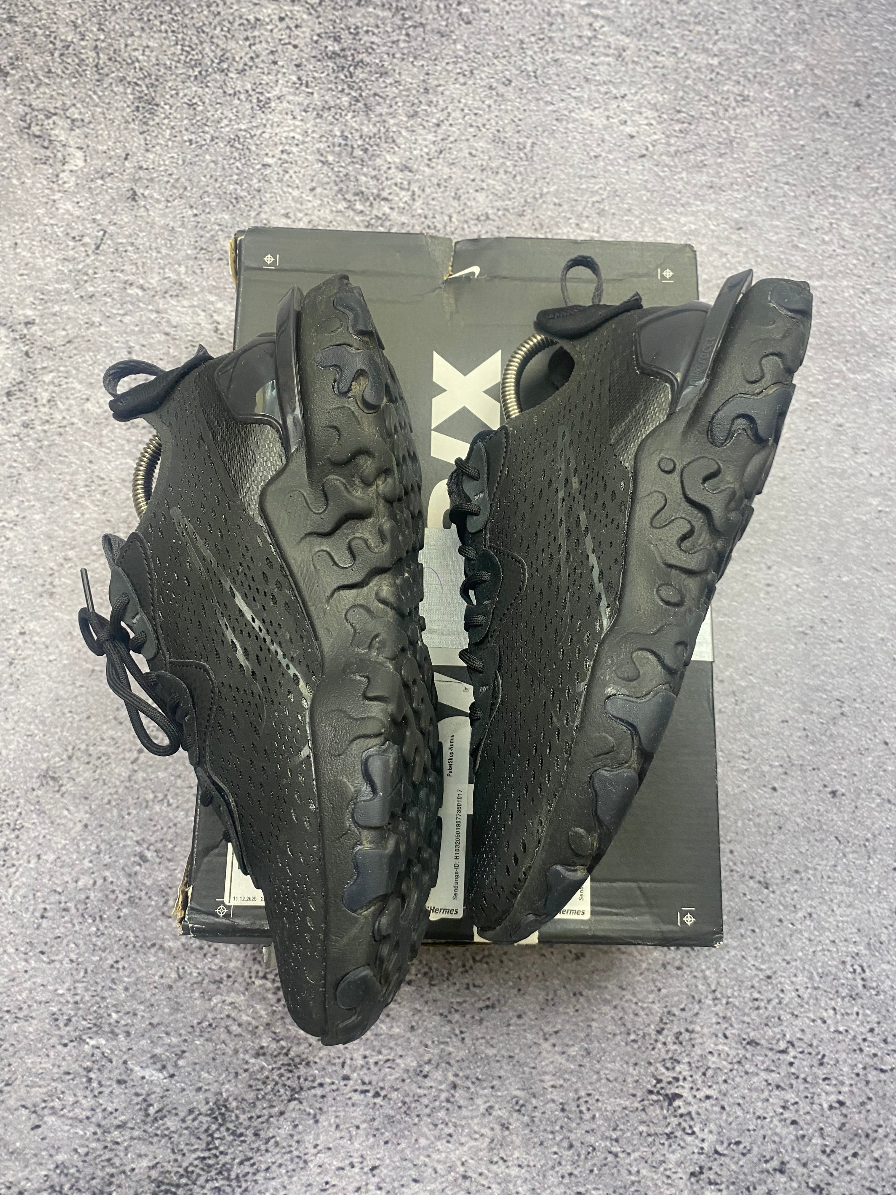 Nike React Vision Triple Black Lifestyle Running Sneakers Size 43