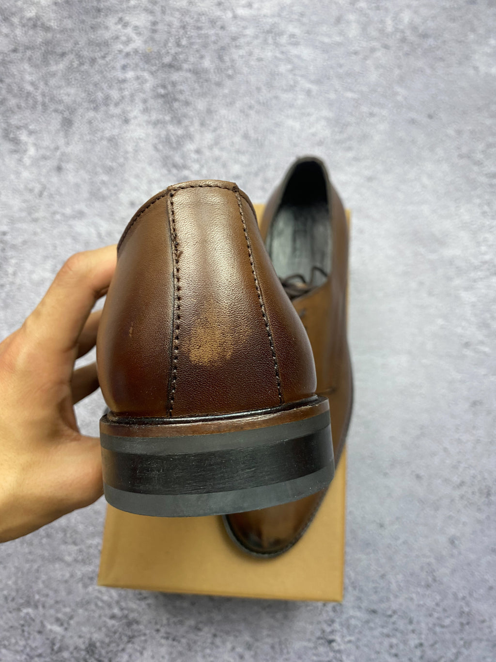 Zign Leather Oxford Derby Shoes Brown 46 New