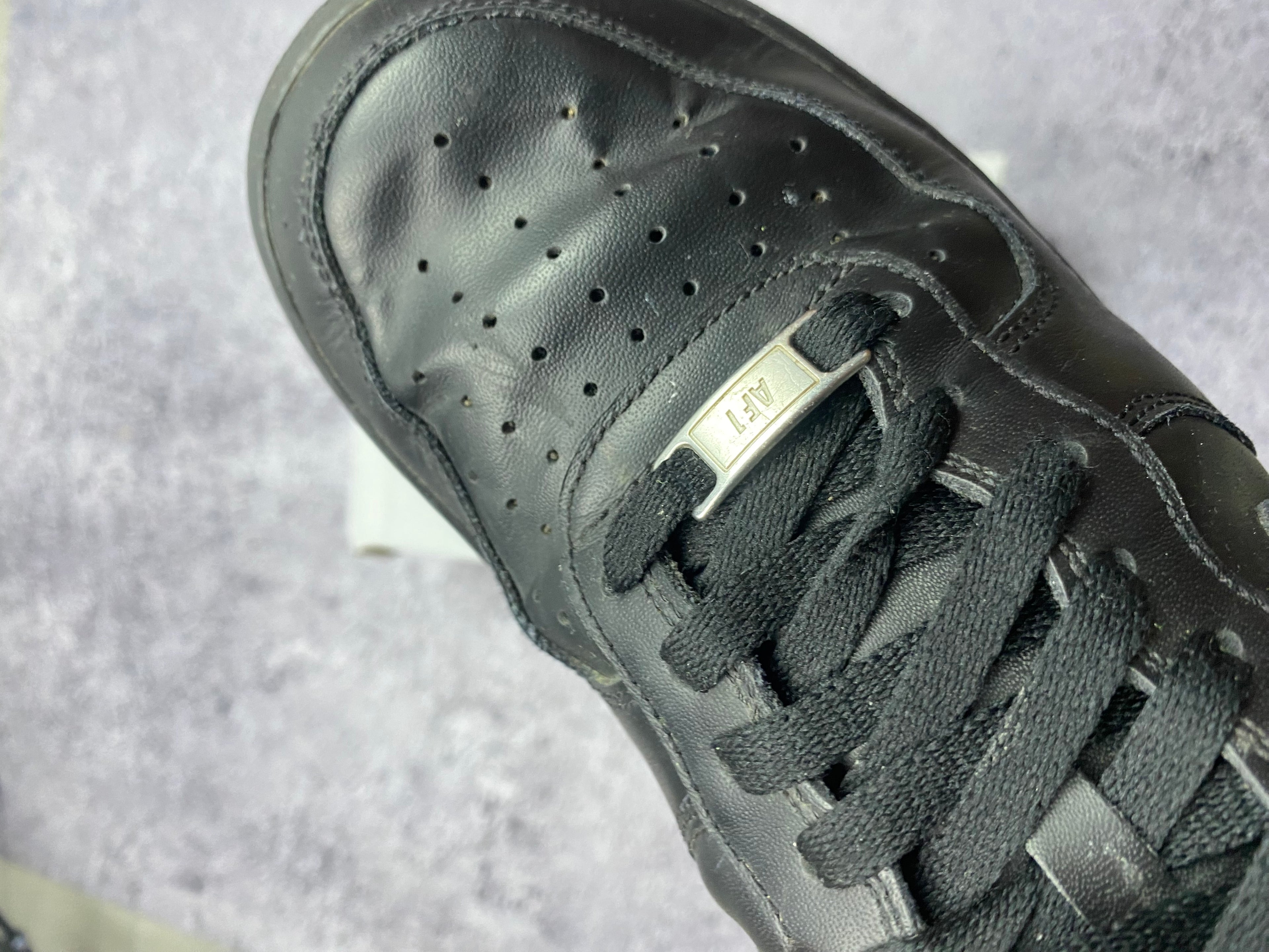 Nike Air Force 1 Low Triple Black Leather Sneakers Casual Streetwear 44