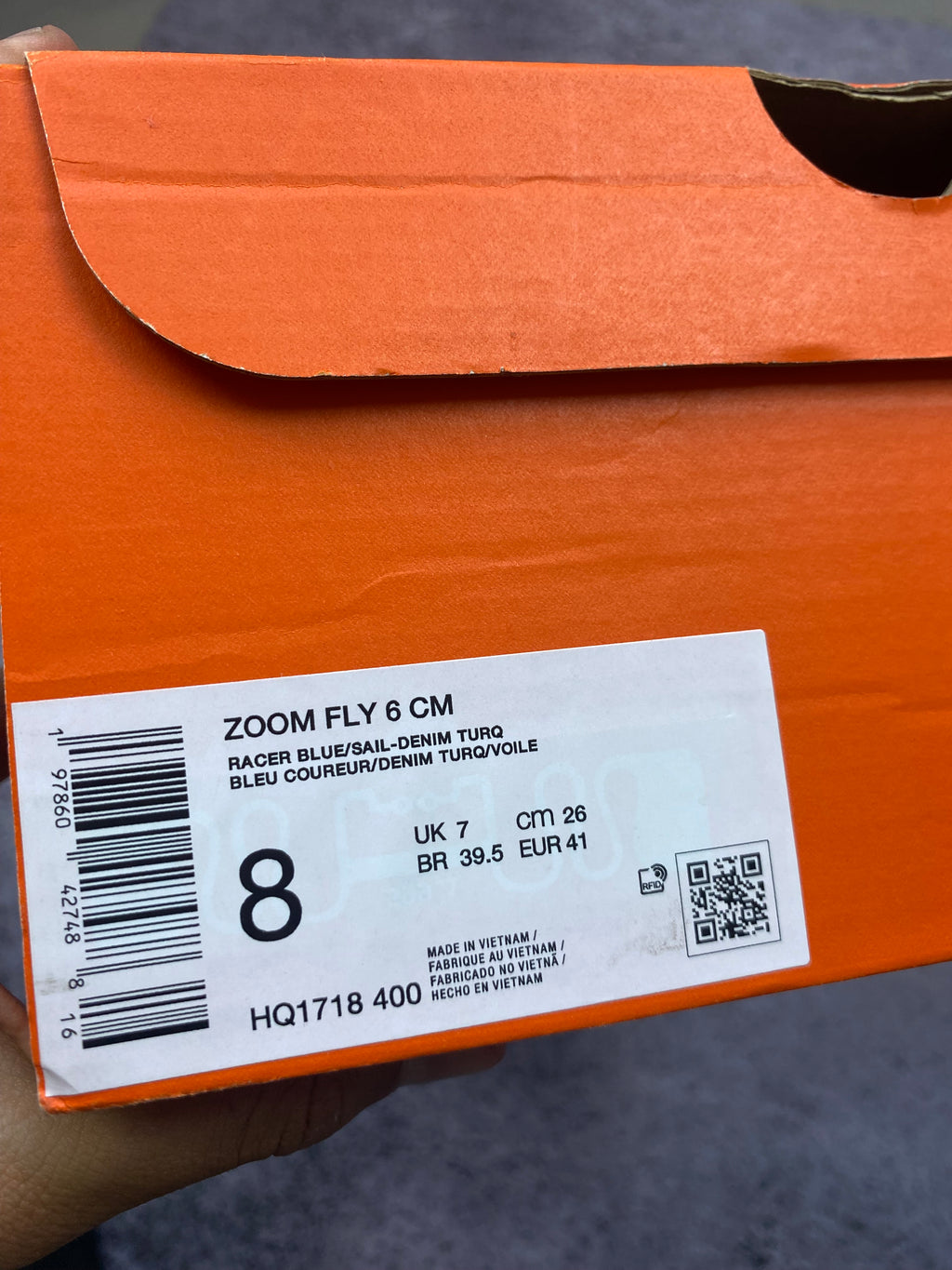 Nike ZoomX Invincible Run Flyknit Blue size 41