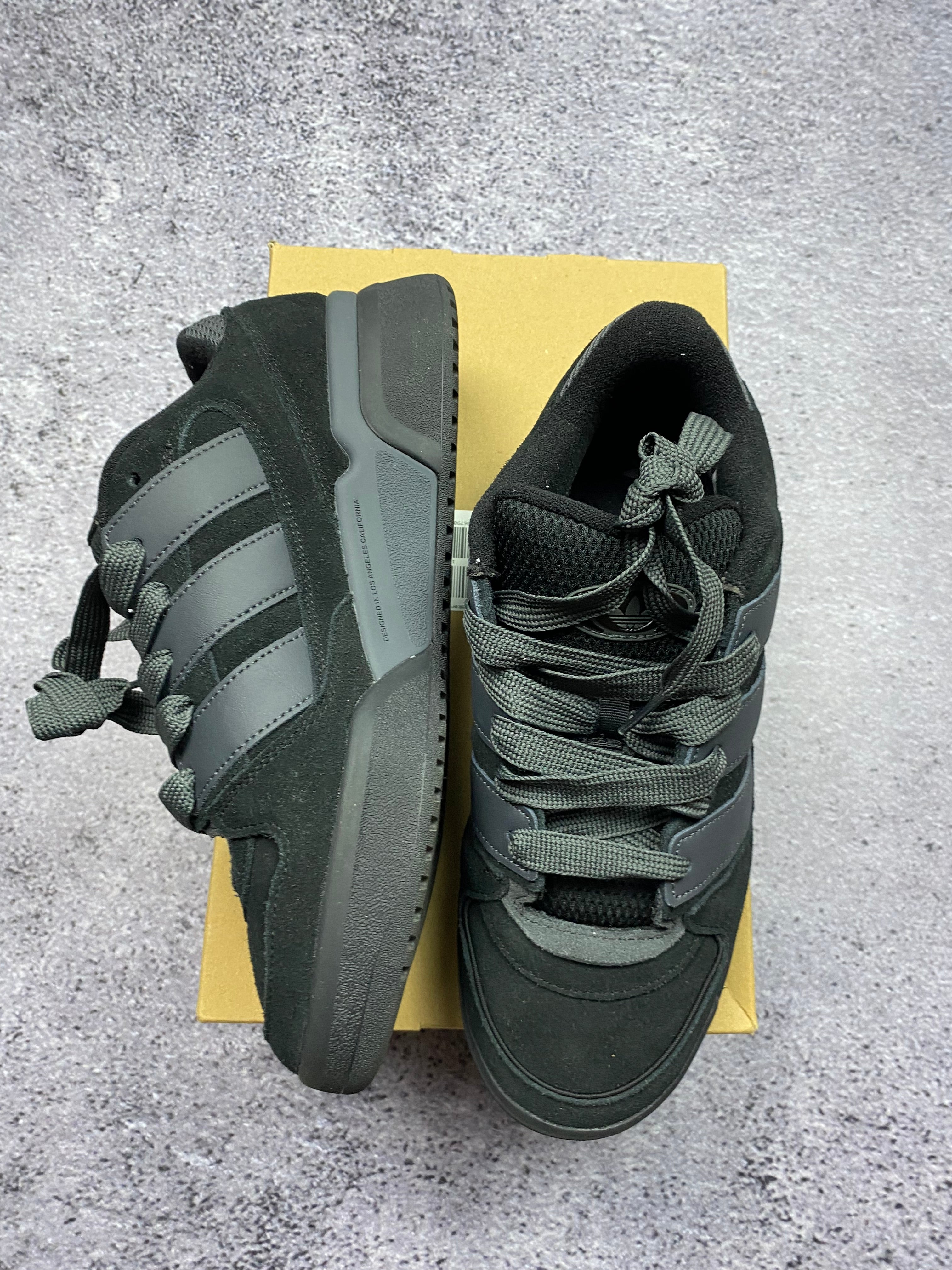 Adidas Breaknet 2.0 Black Monochrome Suede Sneakers 44