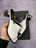 Karl Lagerfeld K-Blok Square Toe Mule r. 36 skórzane klapki na obcasie