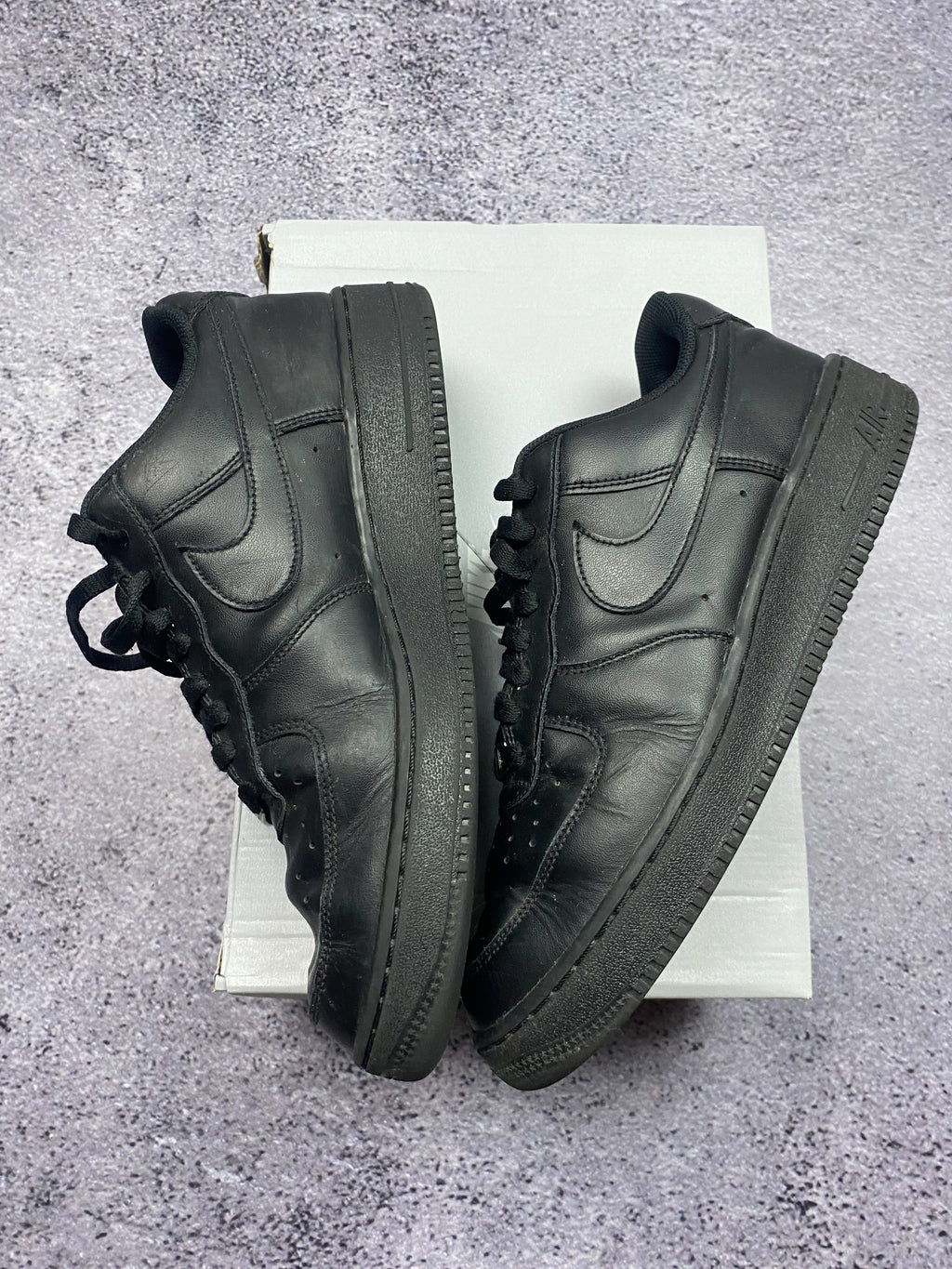 Nike Air Force 1 Low Triple Black Leather Sneakers Casual Streetwear 44