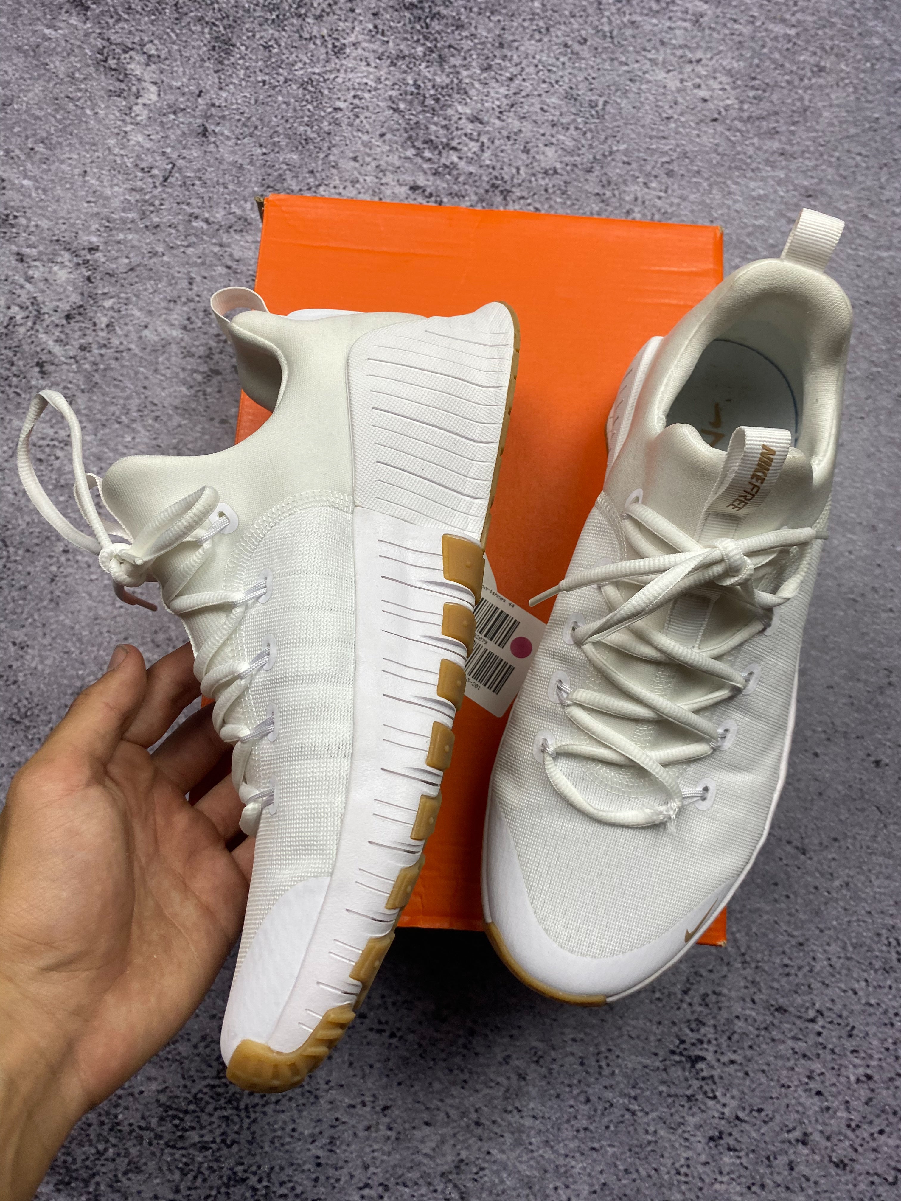Nike Free RN Flyknit Triple White Running Lifestyle Sneakers 44