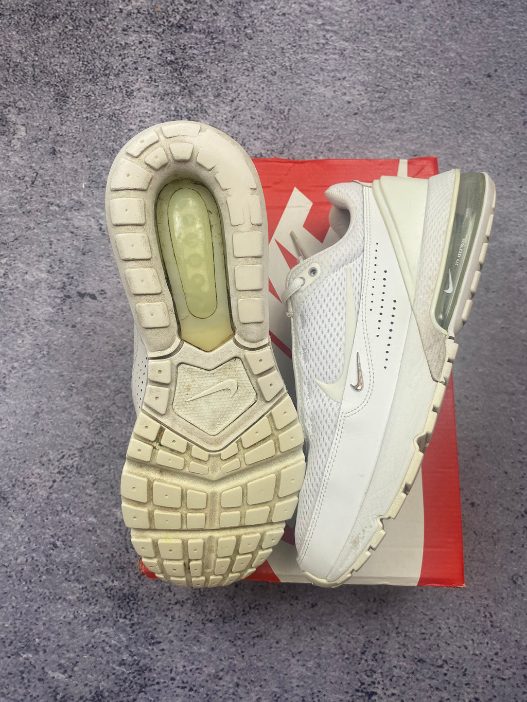 Nike Air Max AP Triple White Mesh Running Lifestyle Sneakers 43