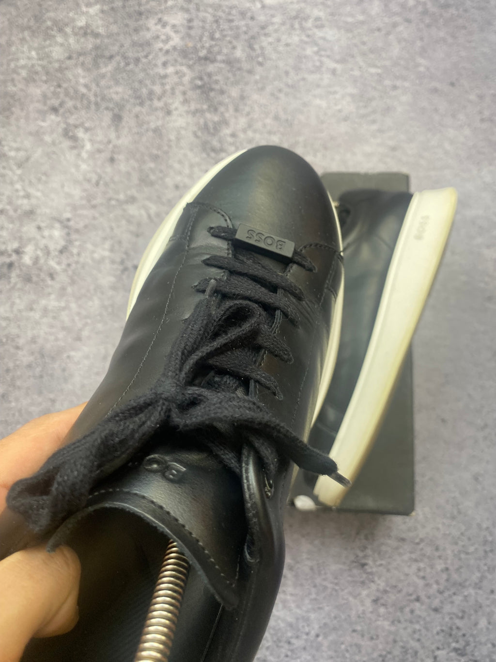 Hugo Boss Leather Cupsole Black White Premium Sneakers 43