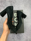 BOSS Czarne Czółenka na Słupku Zamszowe r. 39 BDB + Box